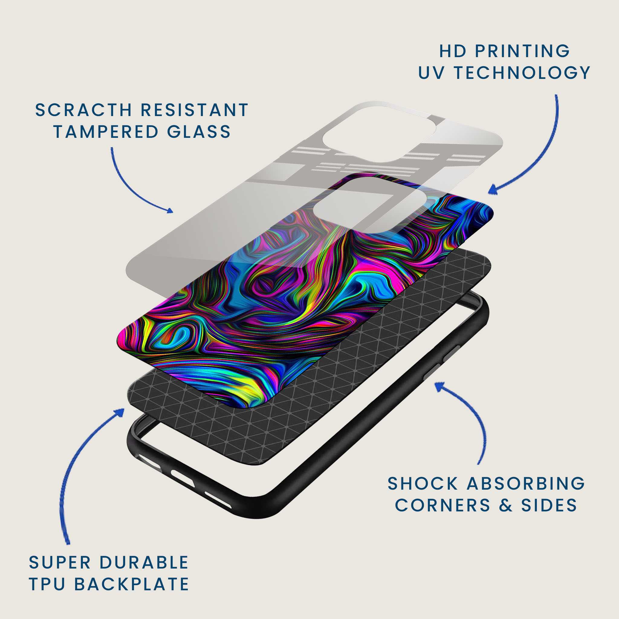 Psychedelic Swirls Mobile Back Cover Layer Image