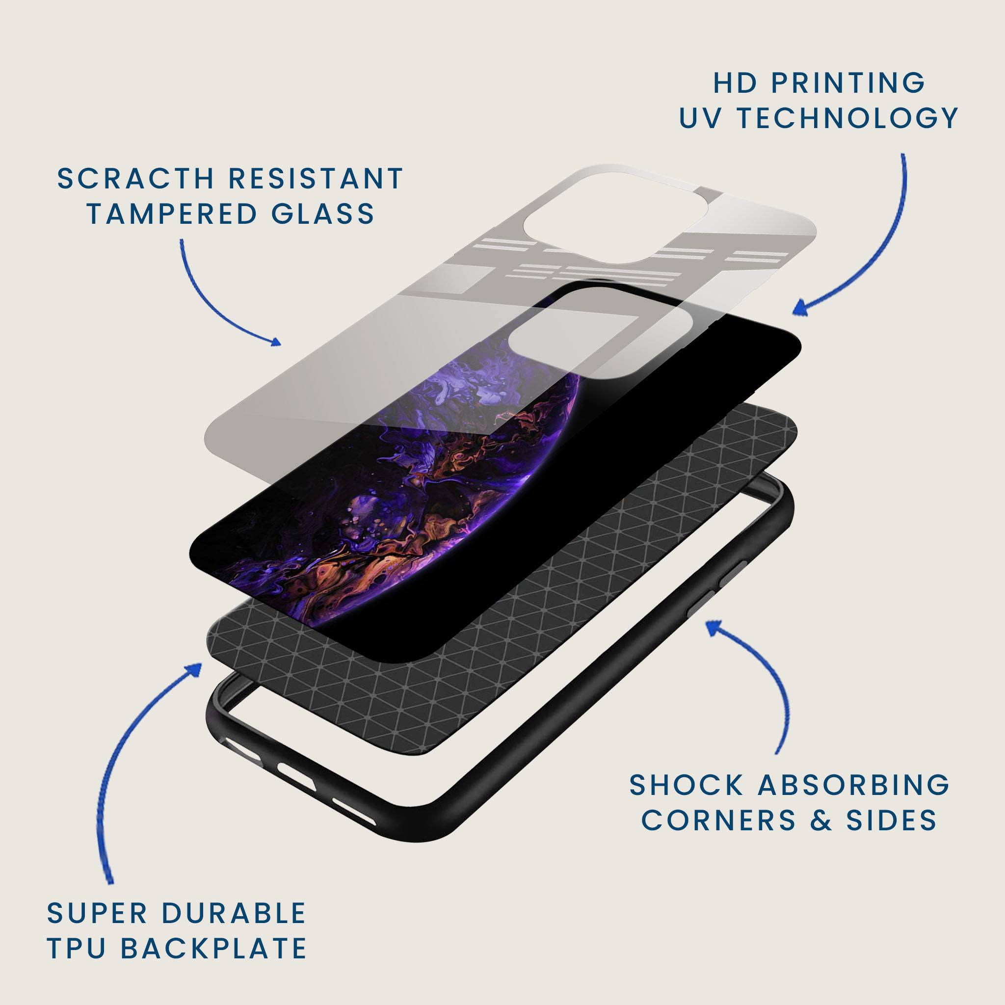Purple Galaxy Mobile Back Cover Layer Image