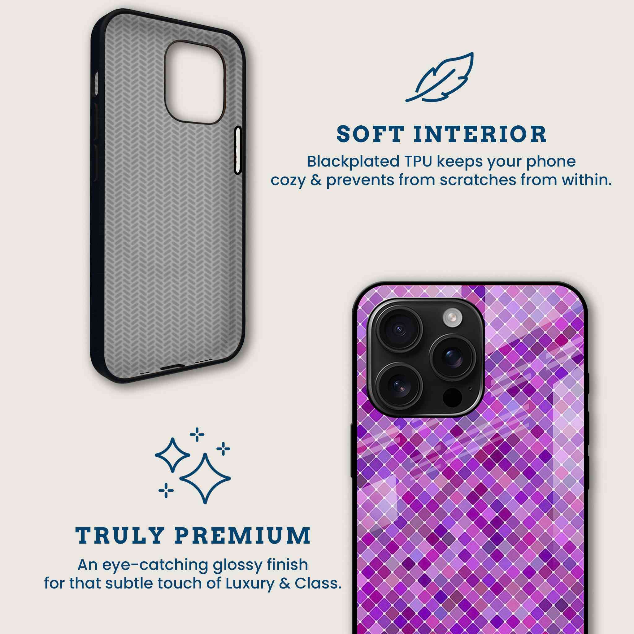 Purple Pixel Art Mobile Back Cover Brand Image