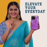 Purple Pixel Art Mobile Back Cover Woman Image