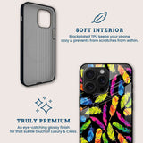 Rainbow Feathers Mobile Back Cover Brand Image