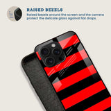 Red And Black Striped Mobile Back Cover Bezel Image