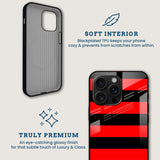 Red And Black Striped Mobile Back Cover Brand Image