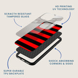 Red And Black Striped Mobile Back Cover Layer Image