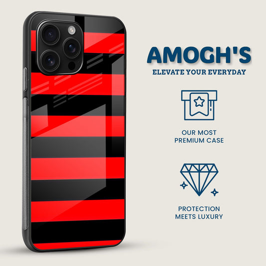 Red And Black Striped Mobile Back Cover Side Image