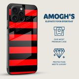 Red And Black Striped Mobile Back Cover Side Image