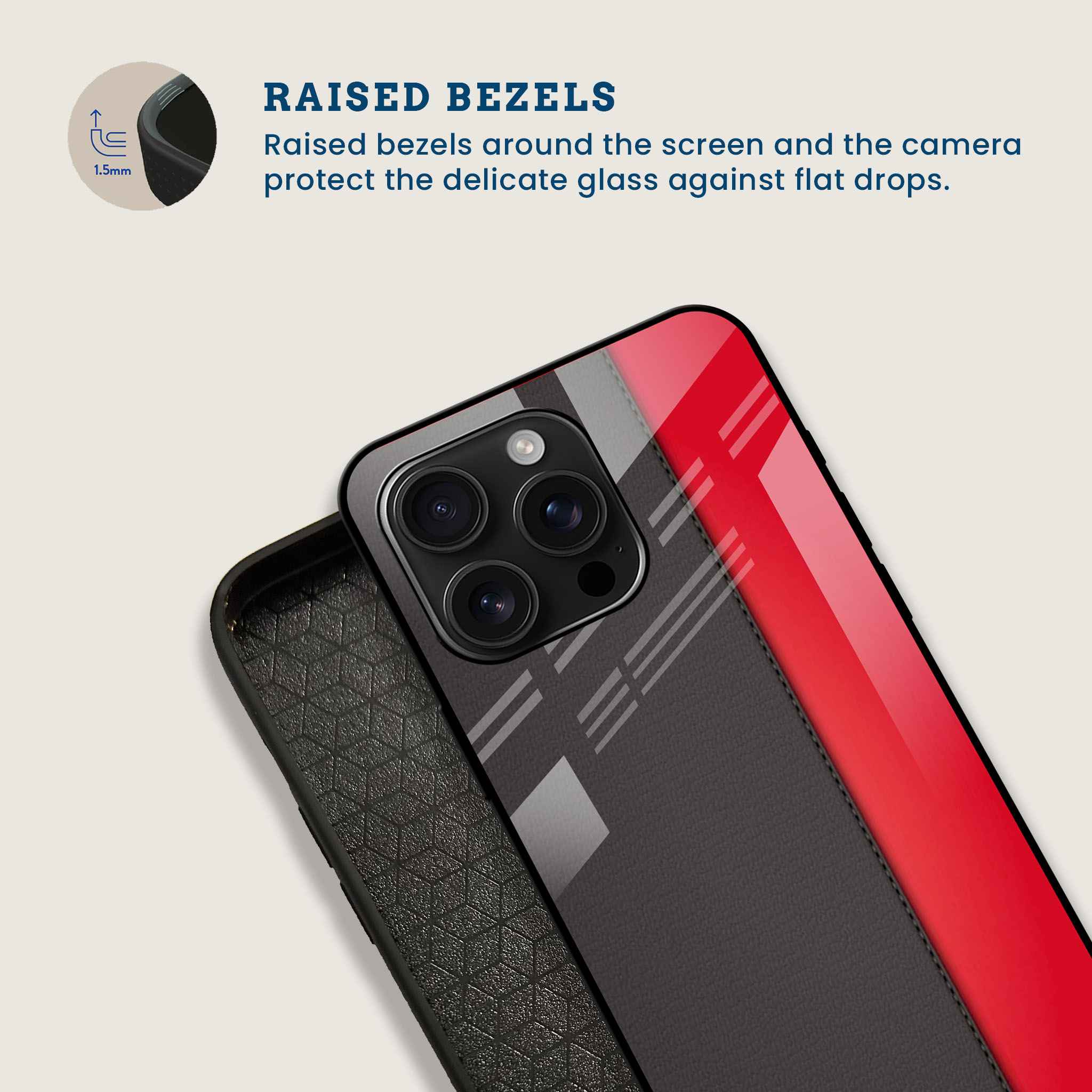 Red Leather Mobile Back Cover Bezel Image