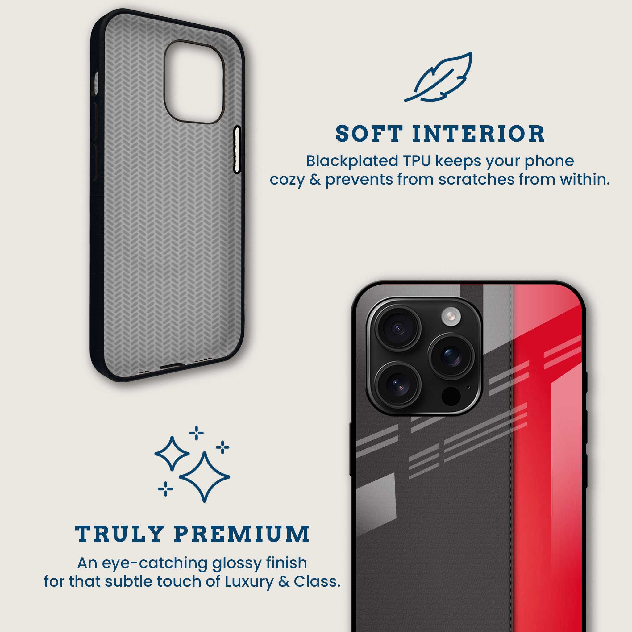 Red Leather Mobile Back Cover Brand Image