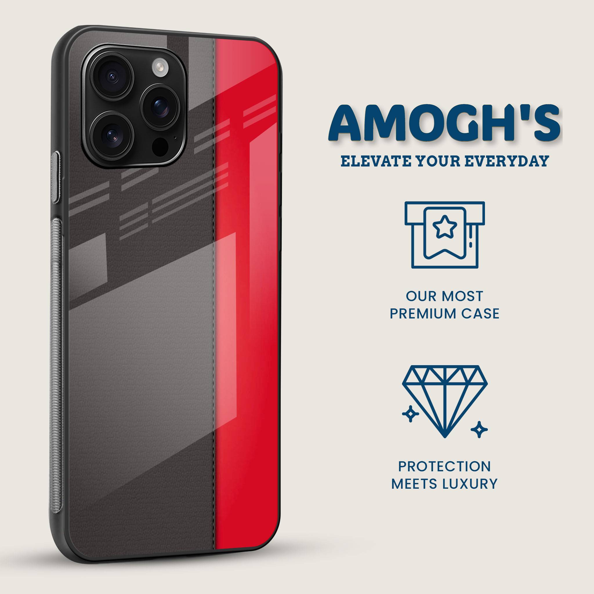 Red Leather Mobile Back Cover Side Image