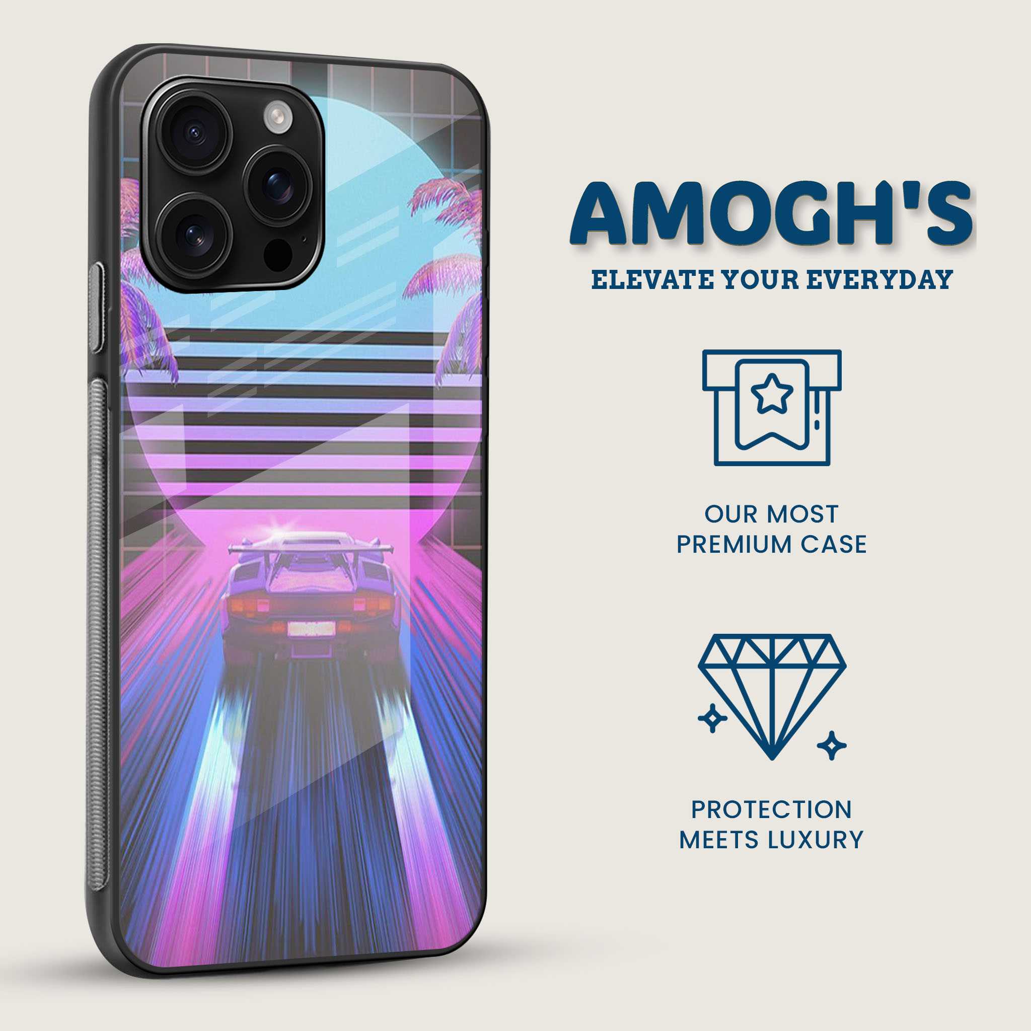 Retro Drive 80s Car Art Mobile Back Cover Side Image