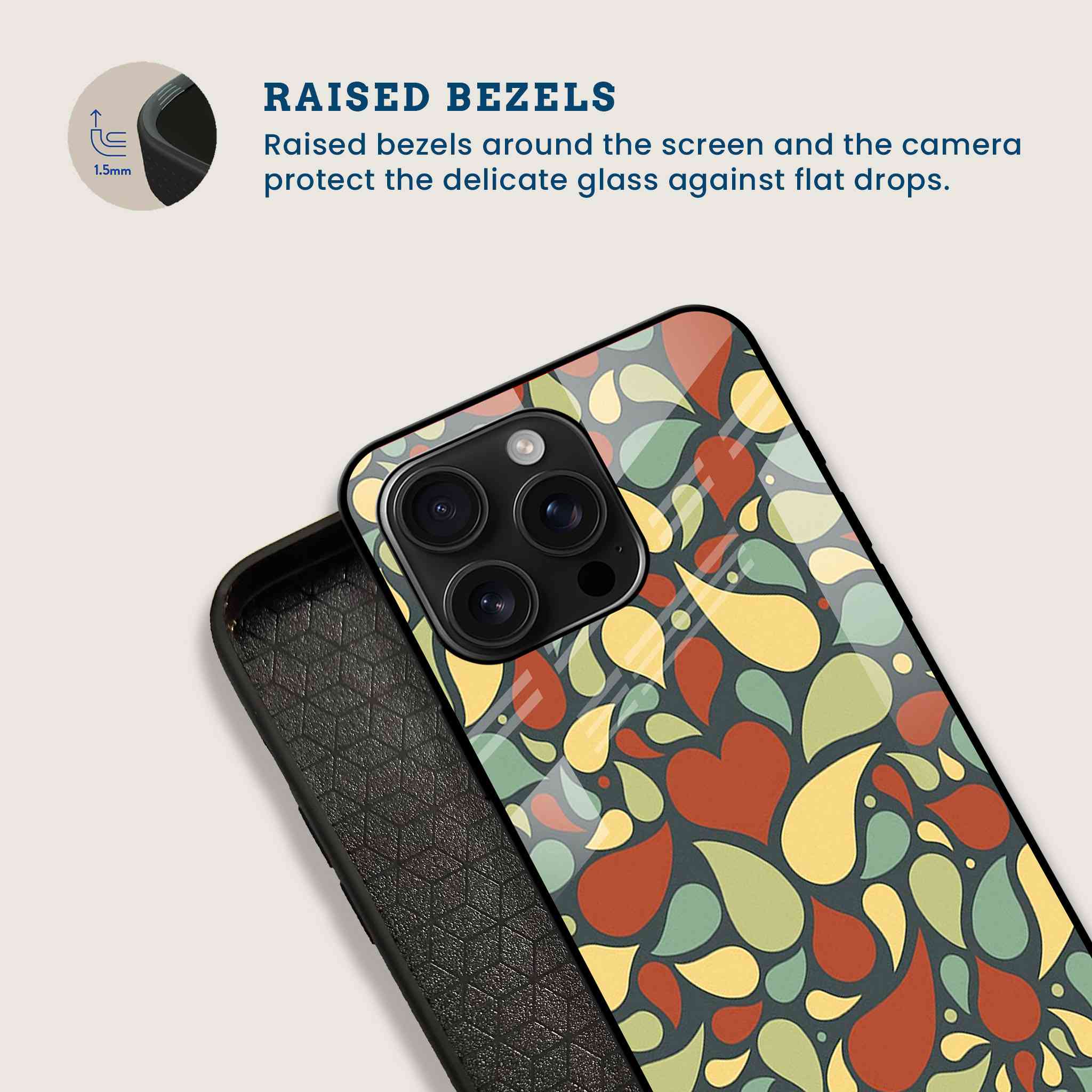 Retro Heart Drop Mobile Back Cover Bezel Image