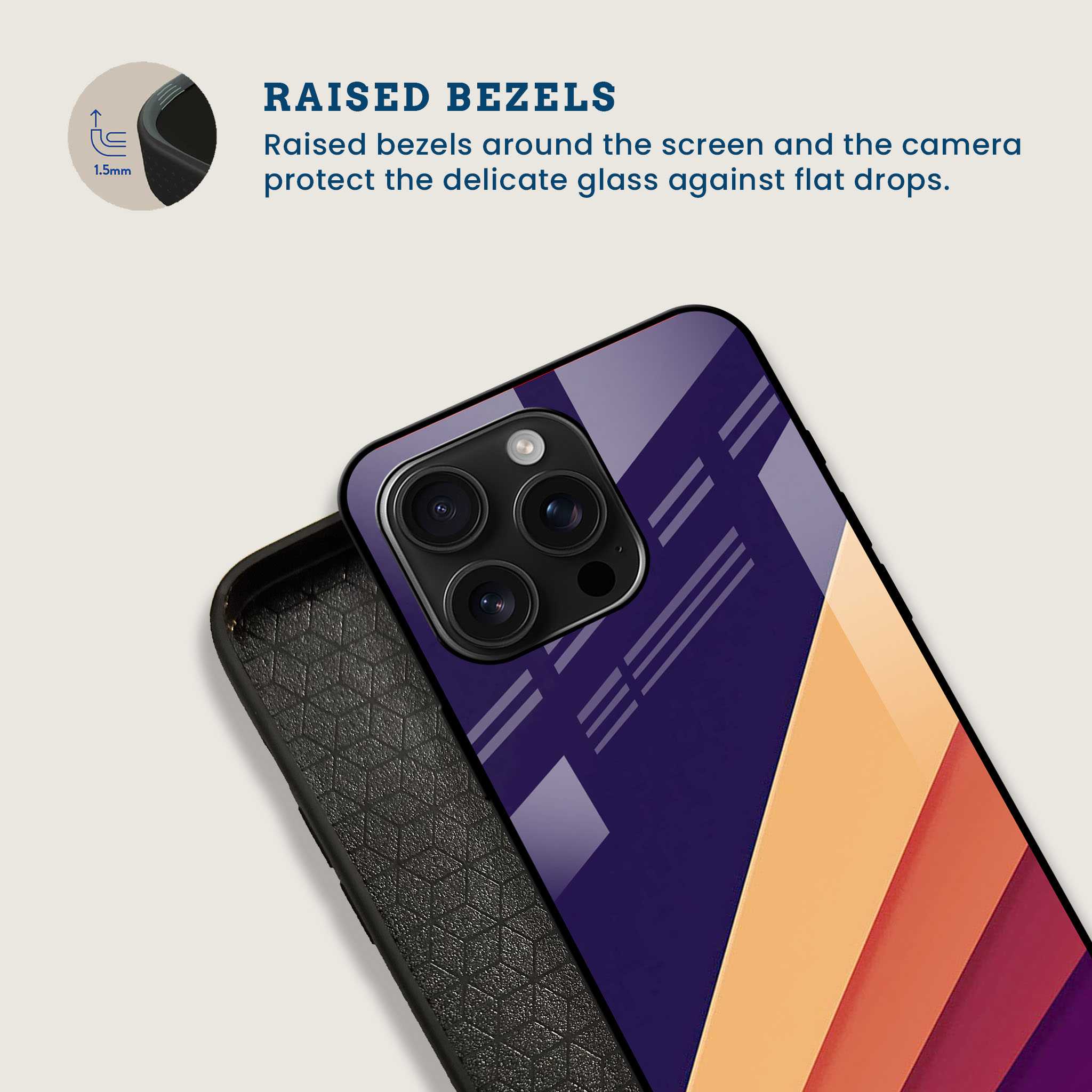 Retro Rays Stripe Mobile Back Cover Bezel Image