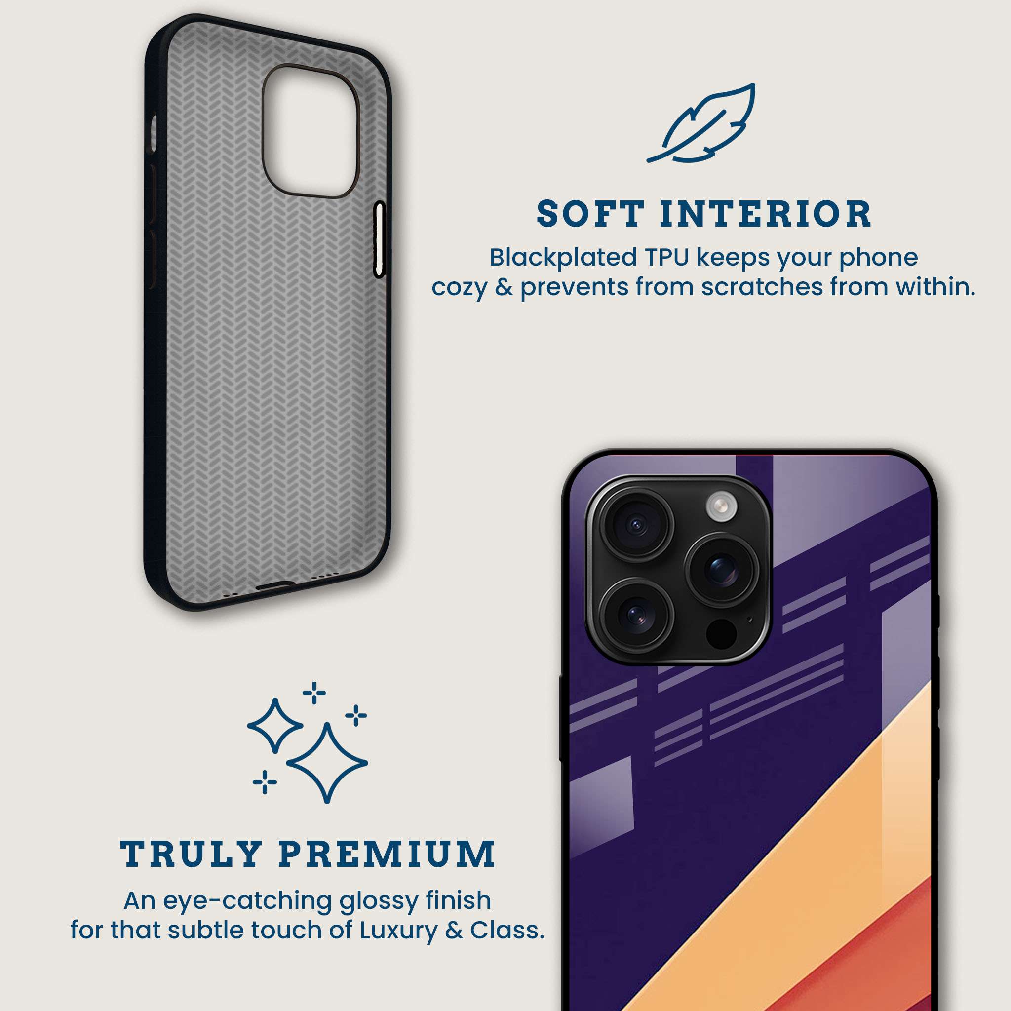 Retro Rays Stripe Mobile Back Cover Brand Image