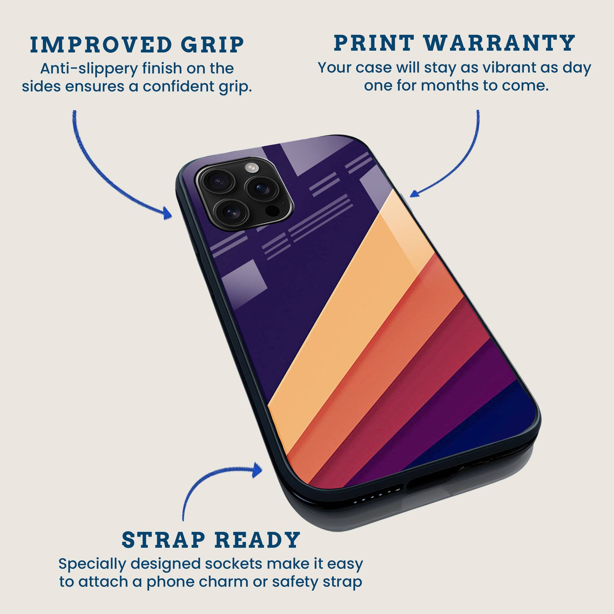 Retro Rays Stripe Mobile Back Cover Feature Image