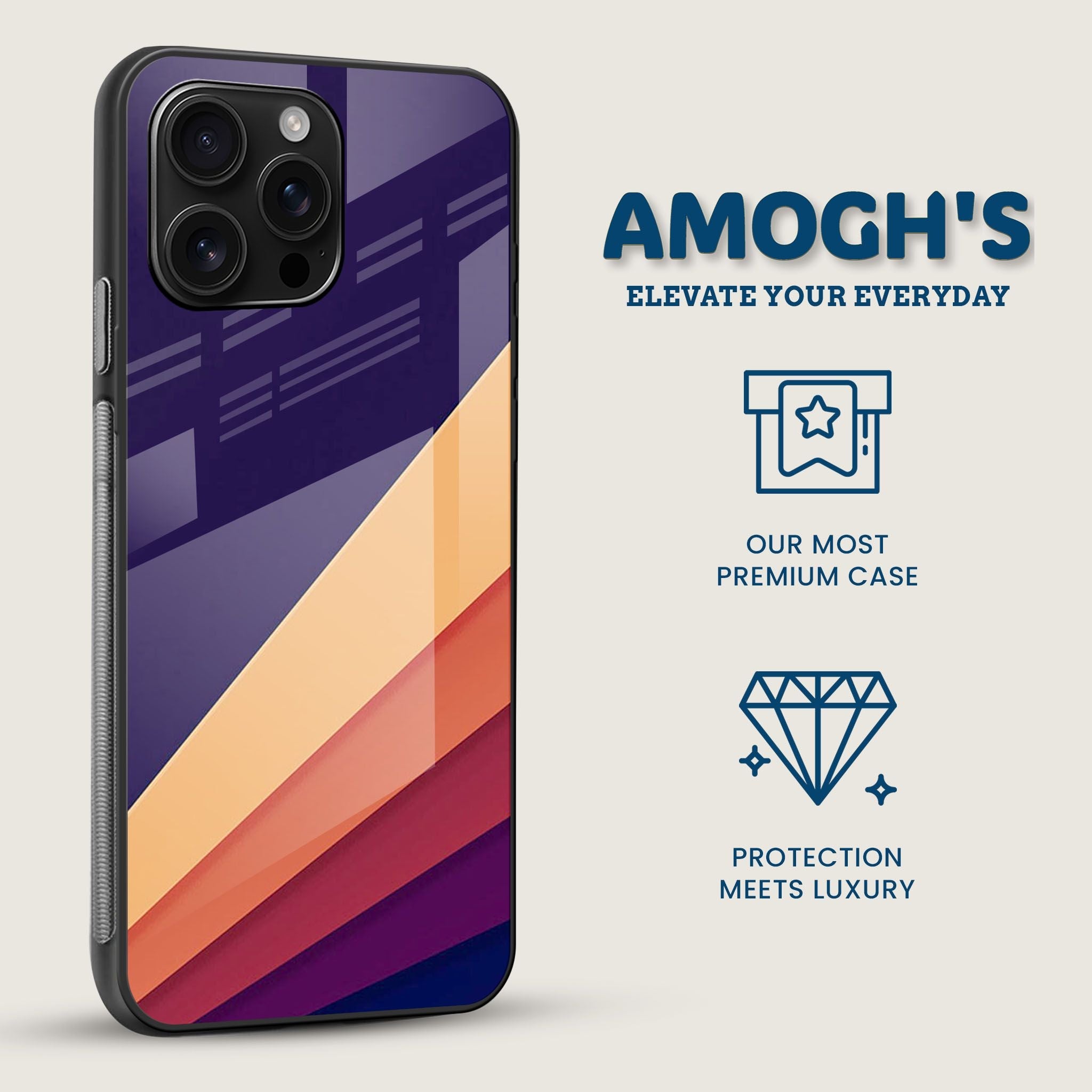 Retro Rays Stripe Mobile Back Cover Side Image