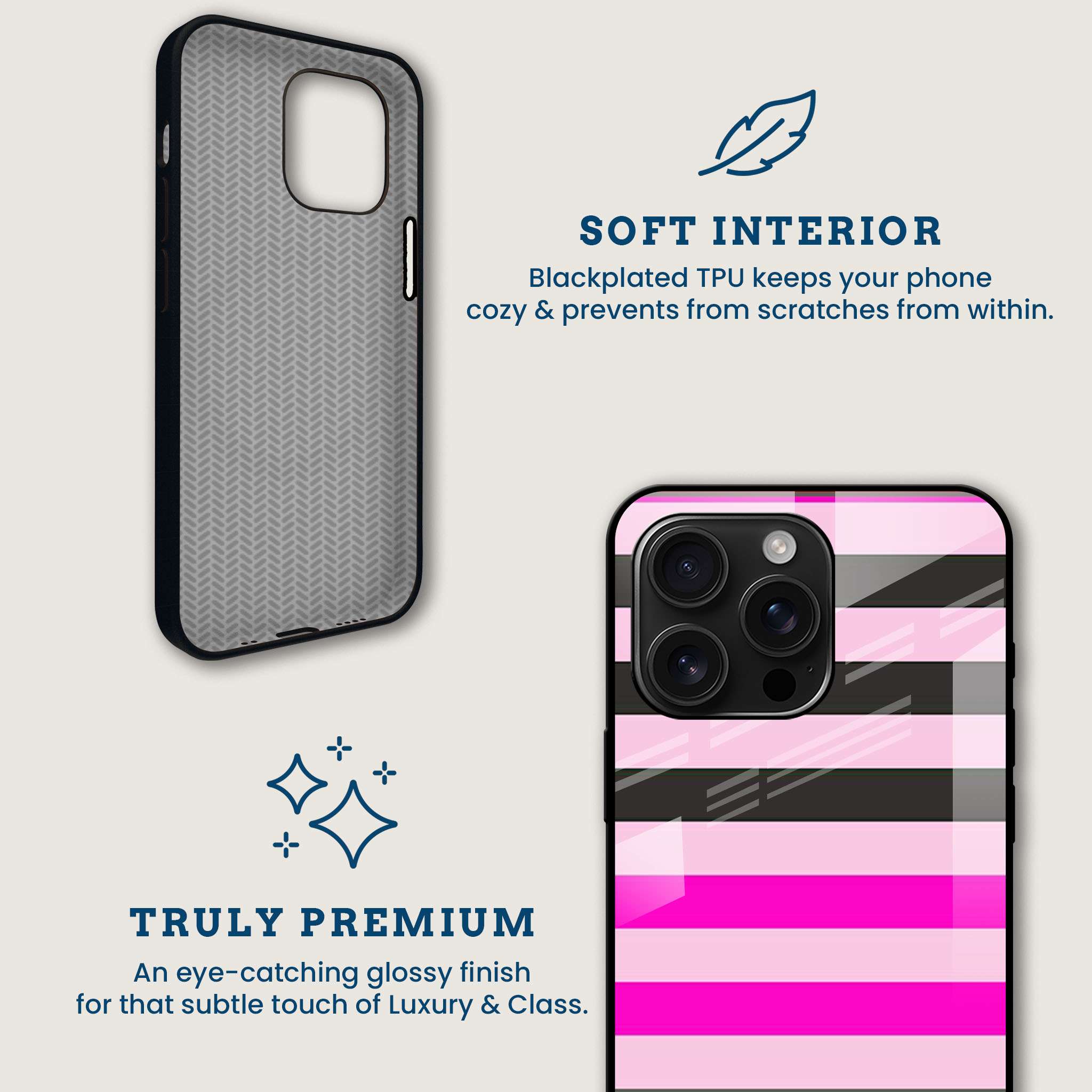 Rocker Chic Striped Style Mobile Back Cover Brand Image