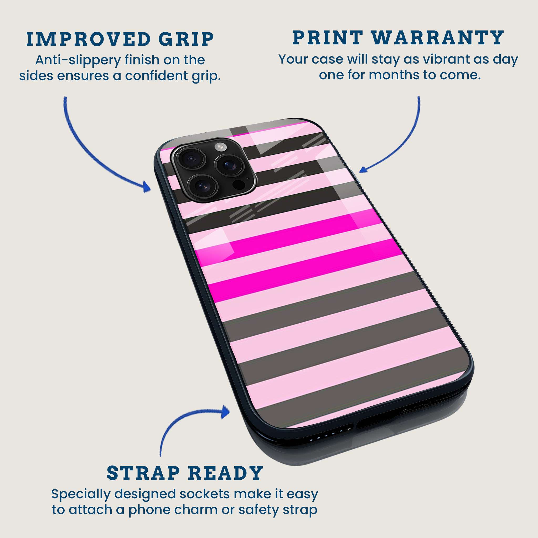 Rocker Chic Striped Style Mobile Back Cover Feature Image