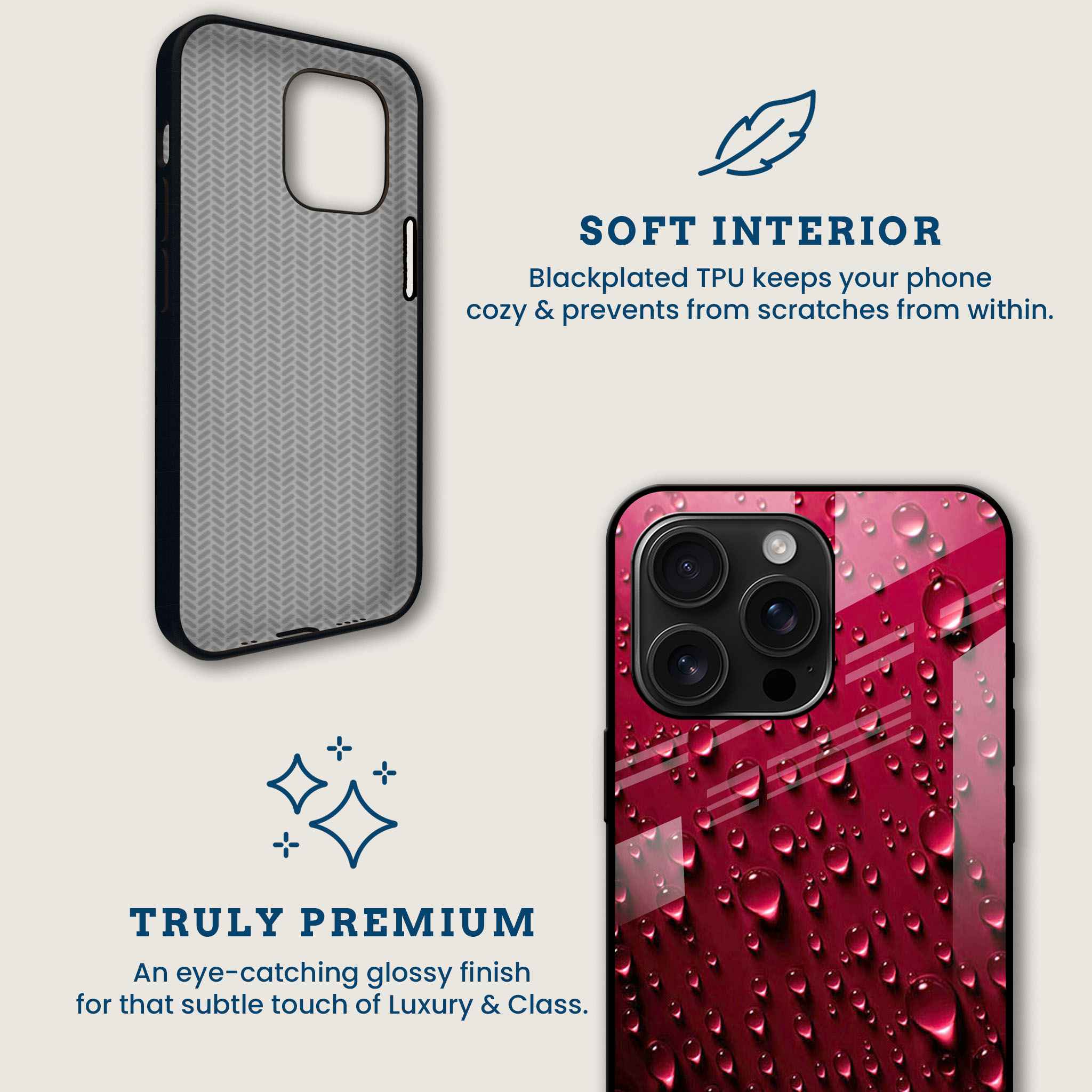 Ruby Waterdrop Mobile Back Cover Brand Image