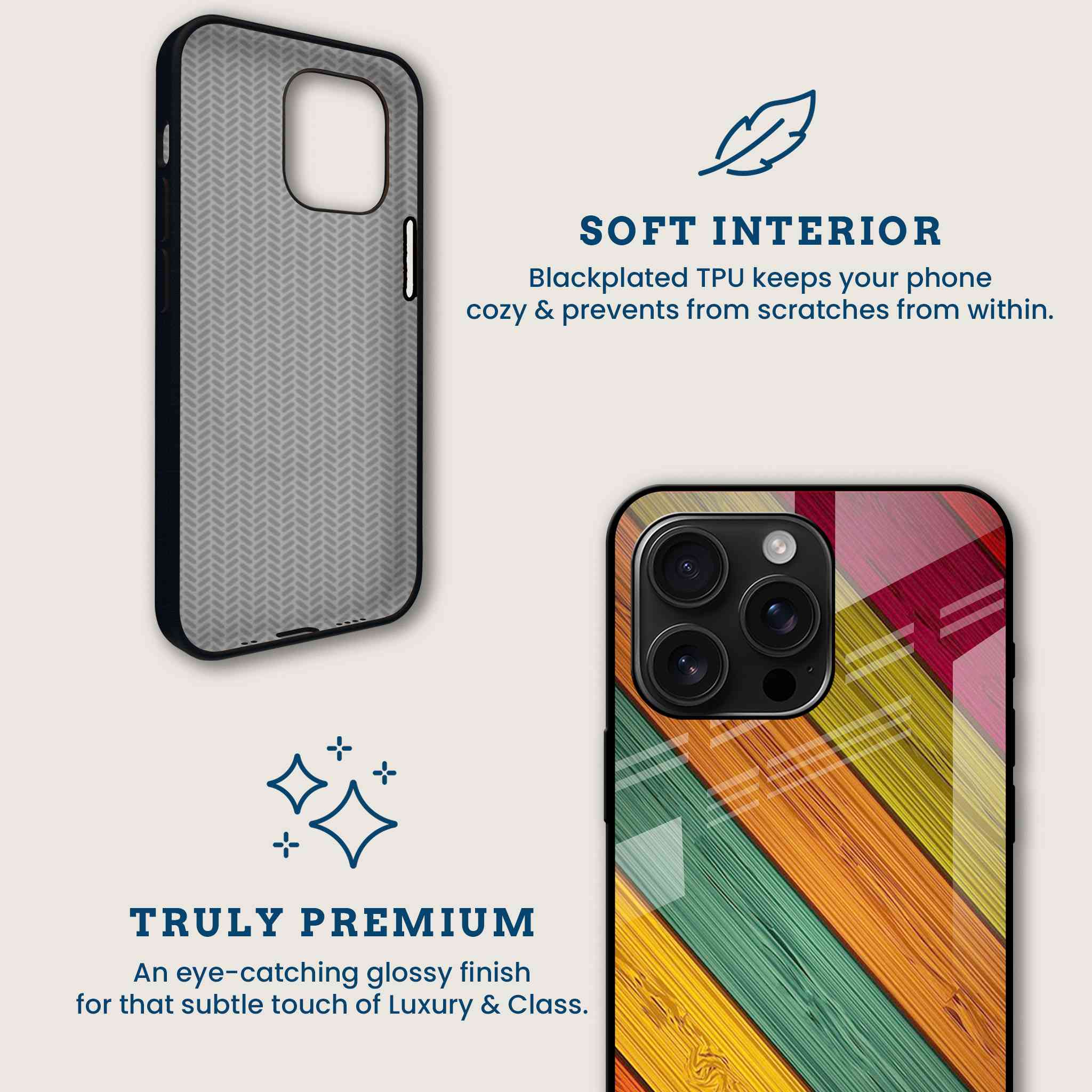 Rustic Rainbow Wood Mobile Back Cover Brand Image