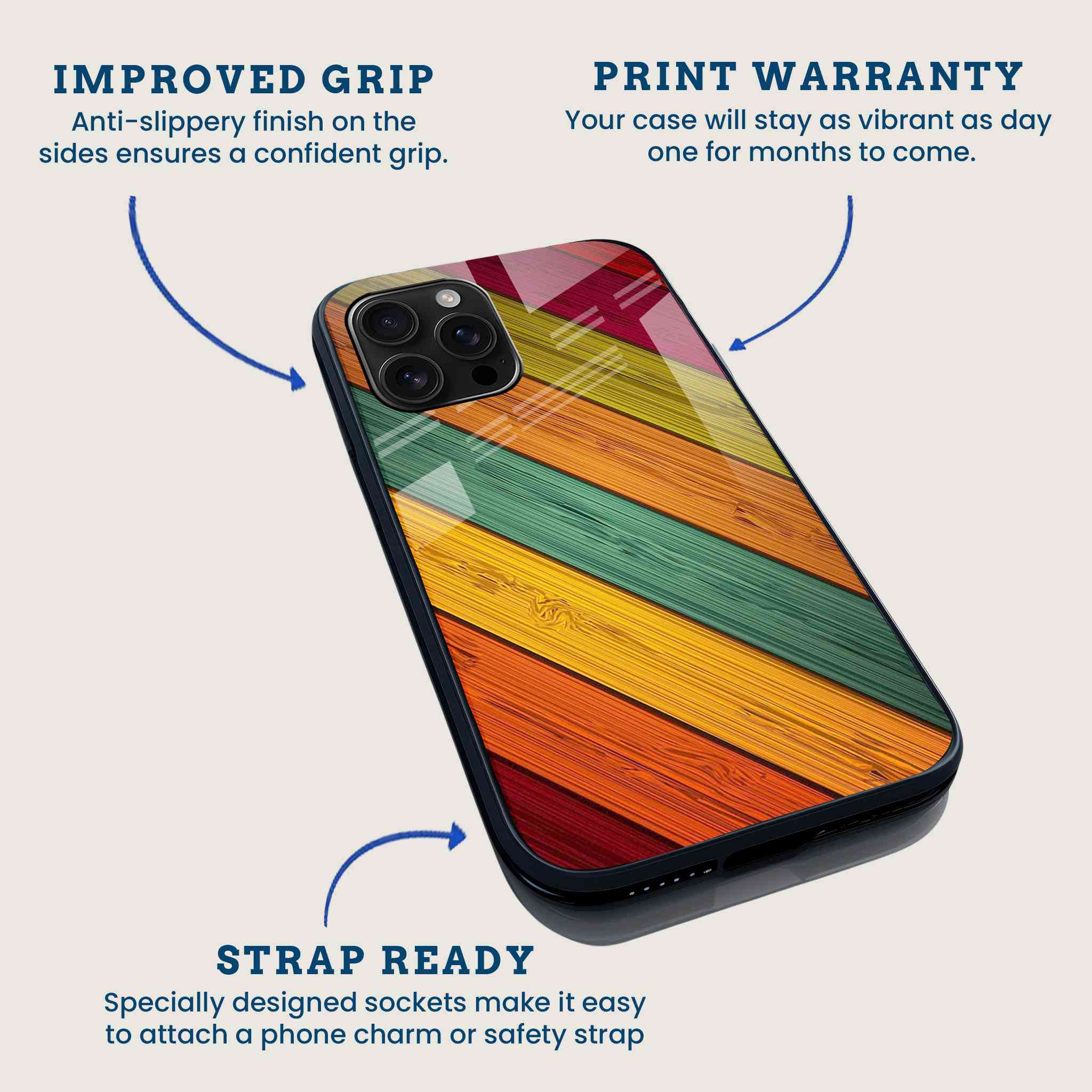 Rustic Rainbow Wood Mobile Back Cover Feature Image
