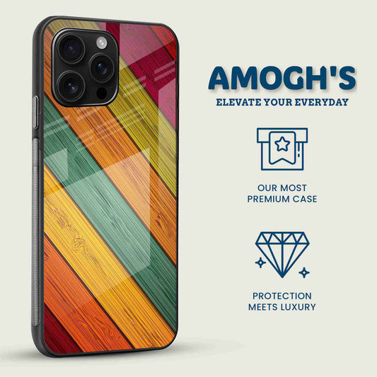 Rustic Rainbow Wood Mobile Back Cover Side Image
