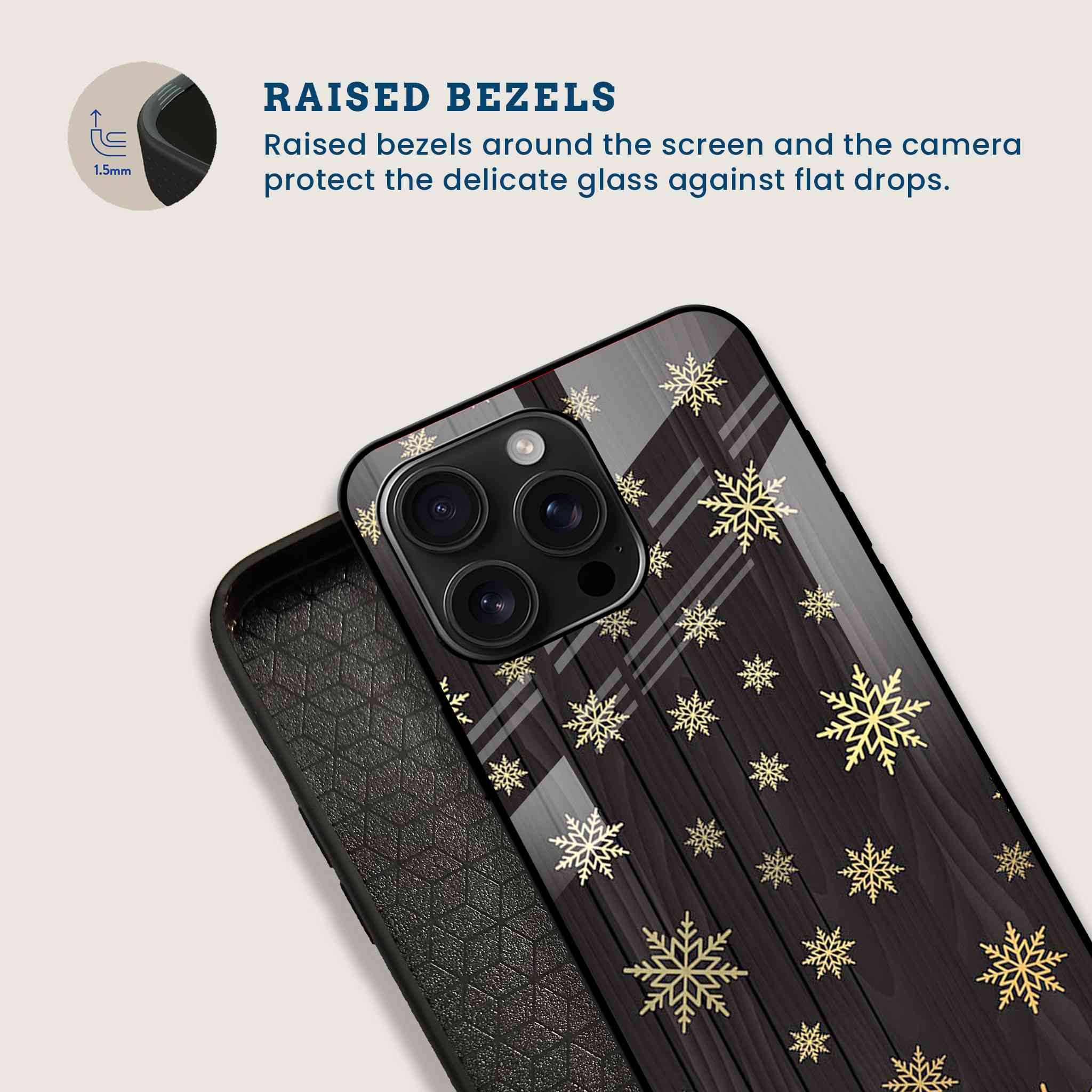 Rustic Snowflake Mobile Back Cover Bezel Image