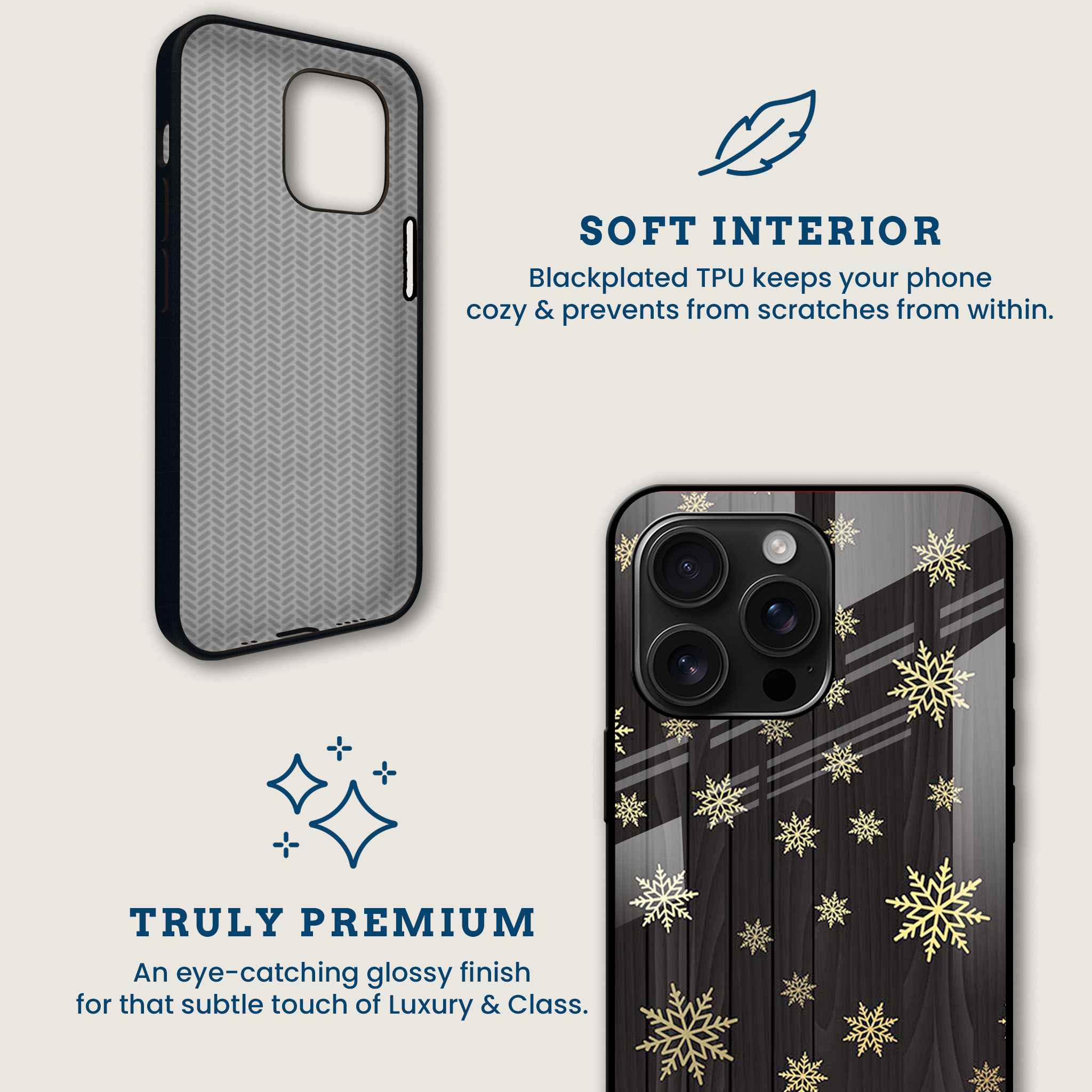 Rustic Snowflake Mobile Back Cover Brand Image