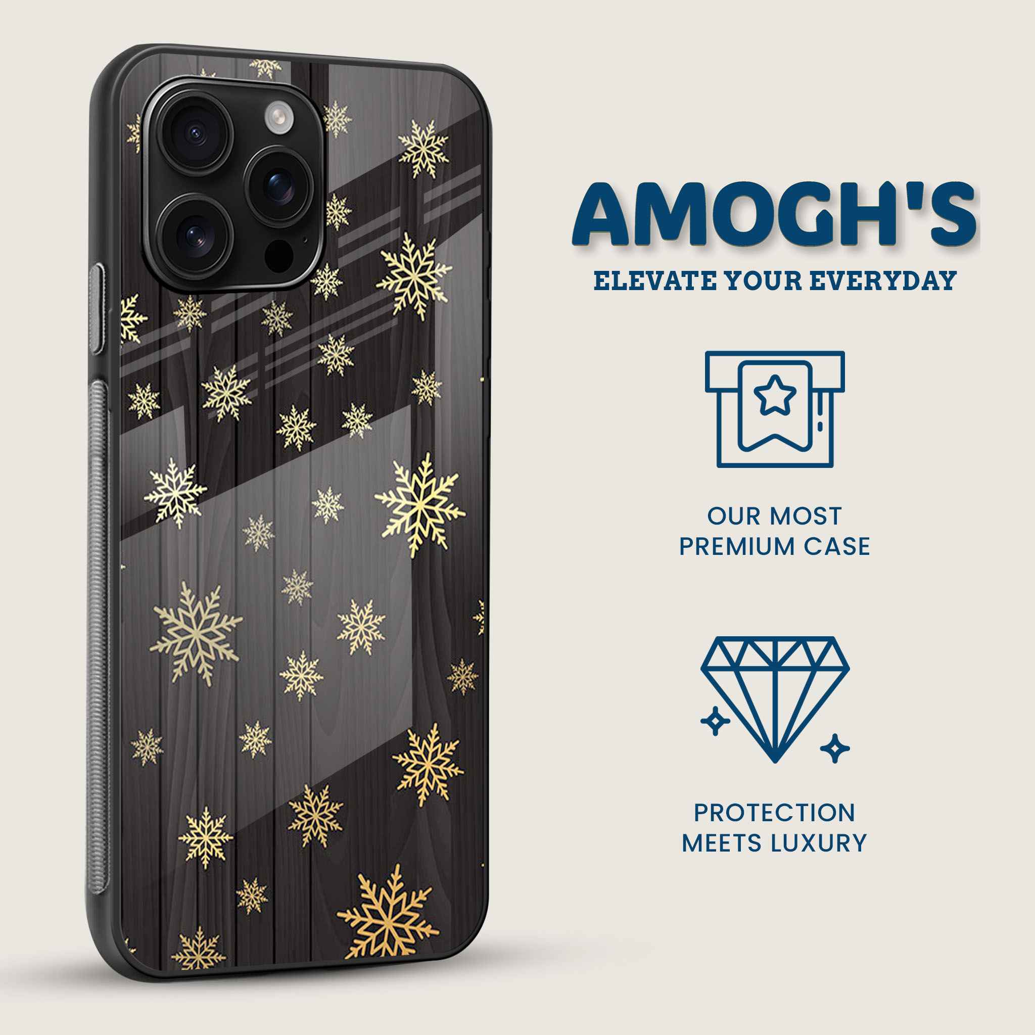 Rustic Snowflake Mobile Back Cover Side Image