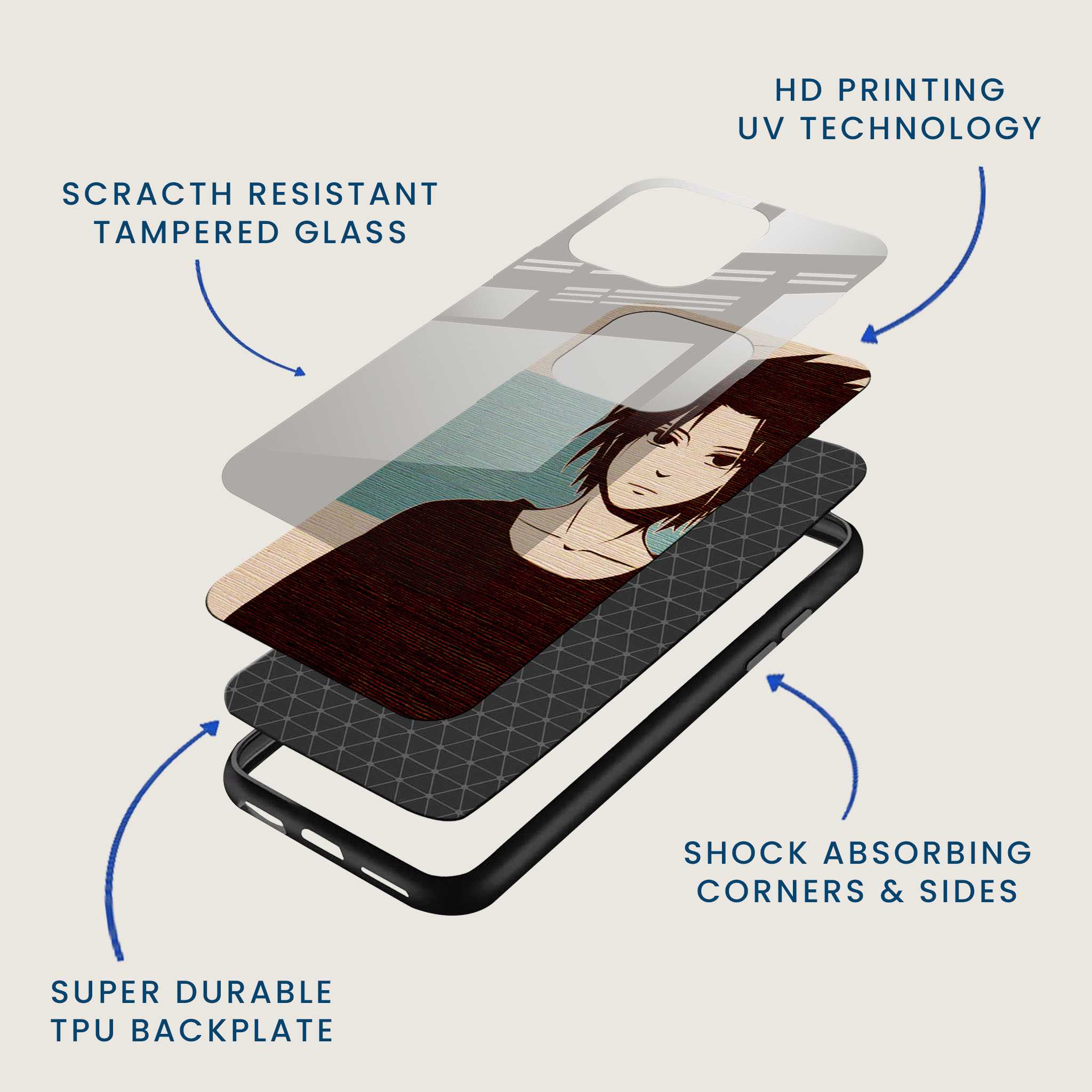 Sasuke Uchiha Mobile Back Cover Layer Image