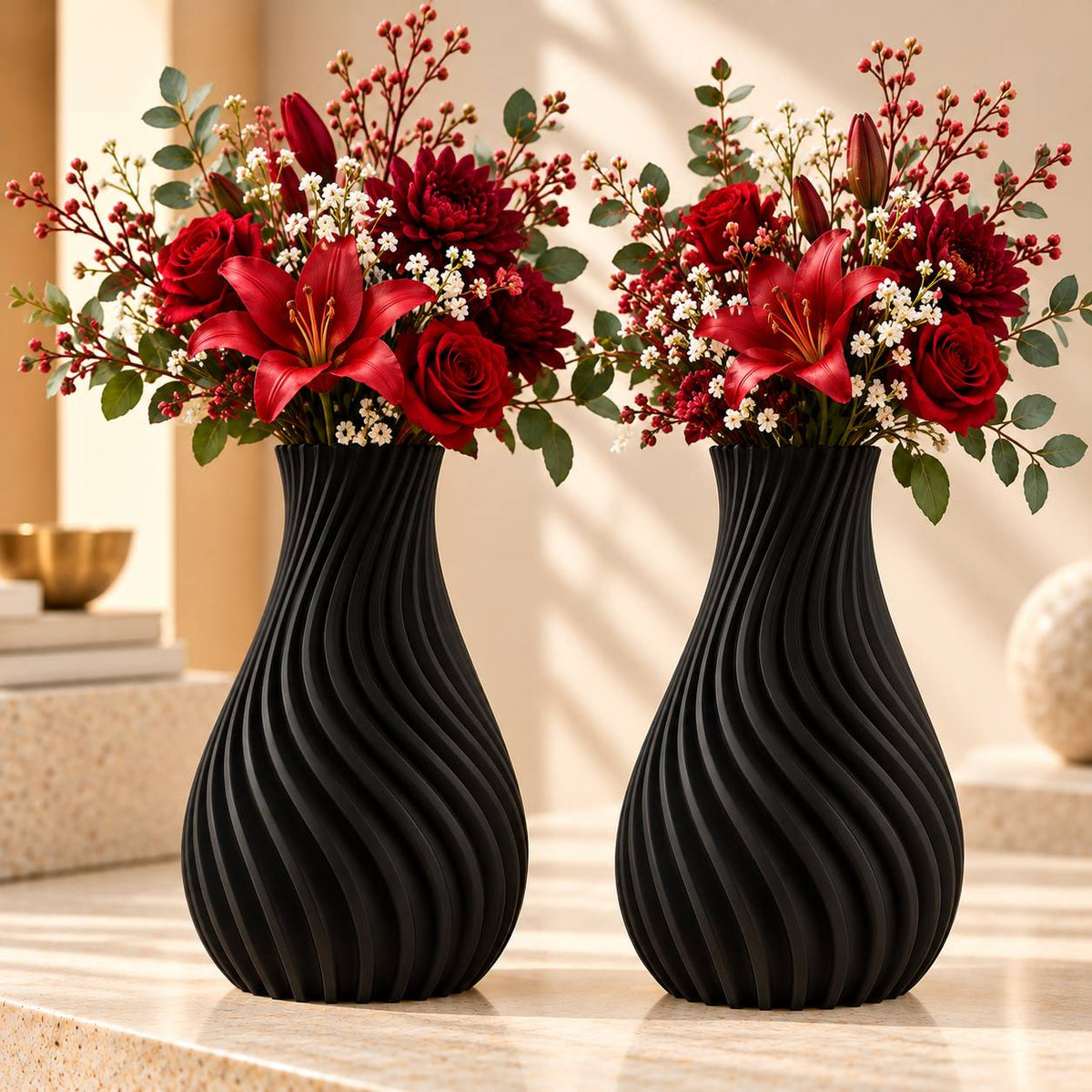 Sculpted Spiral Vase – Modern Statement Décor