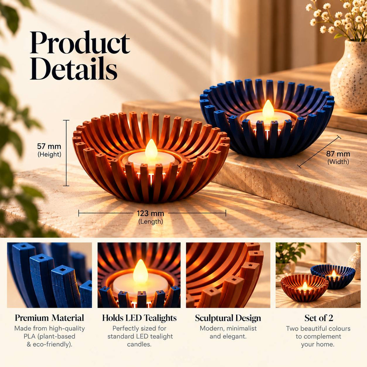 Sculptural Tealight Holders