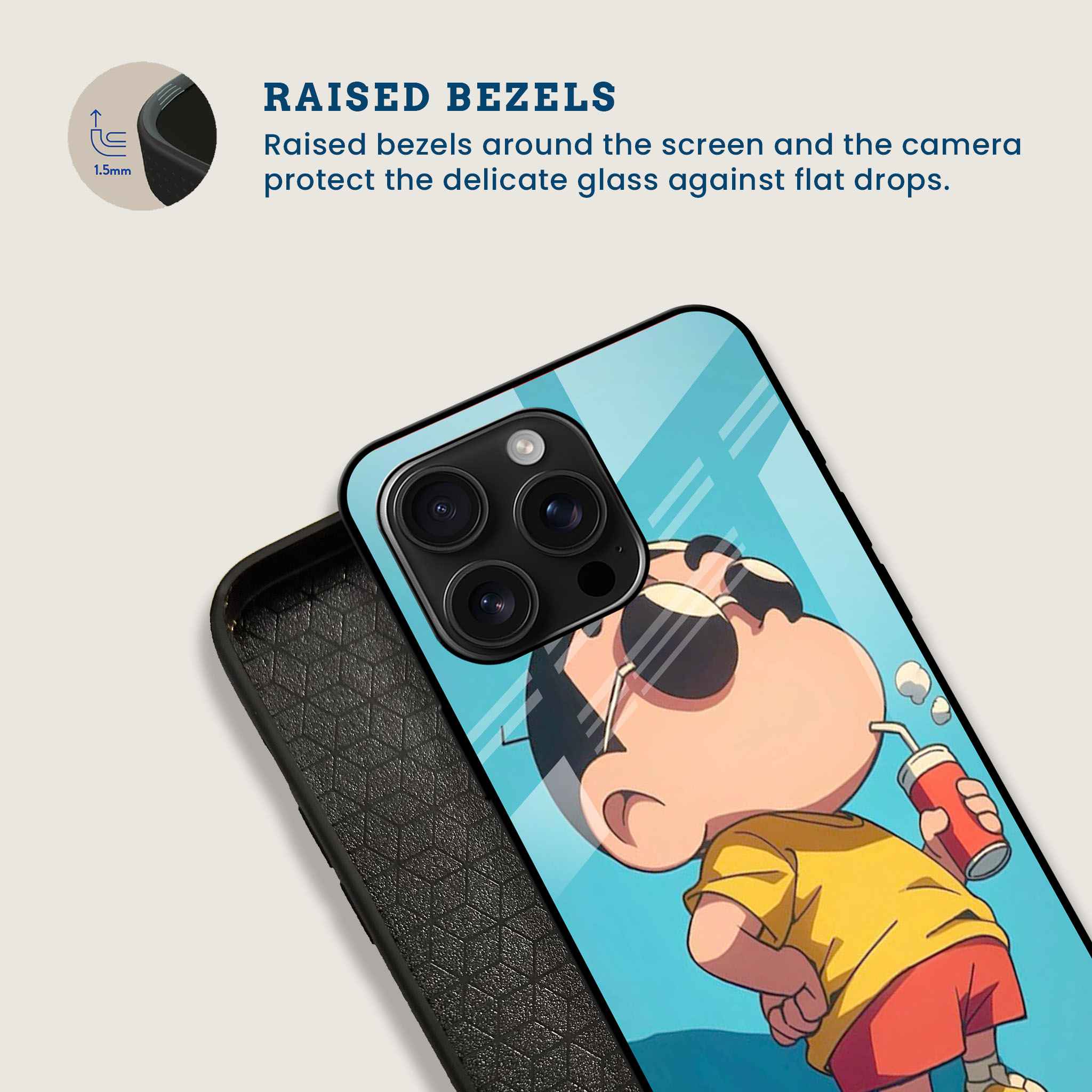 Shinchan Cool Dude Mobile Back Cover Bezel Image