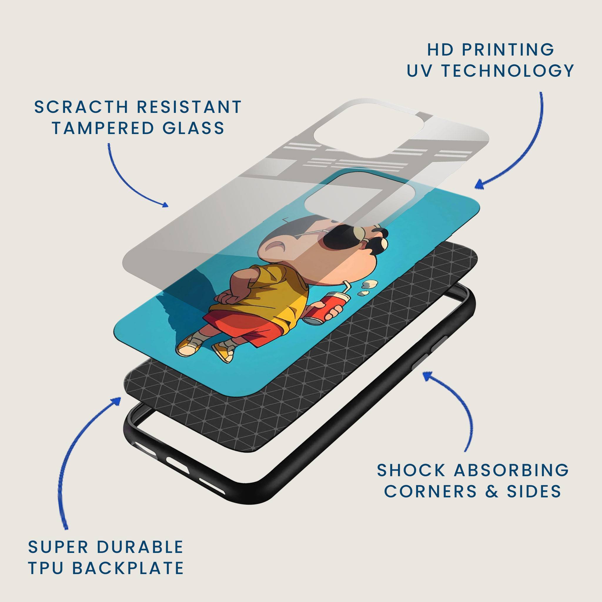 Shinchan Cool Dude Mobile Back Cover Layer Image