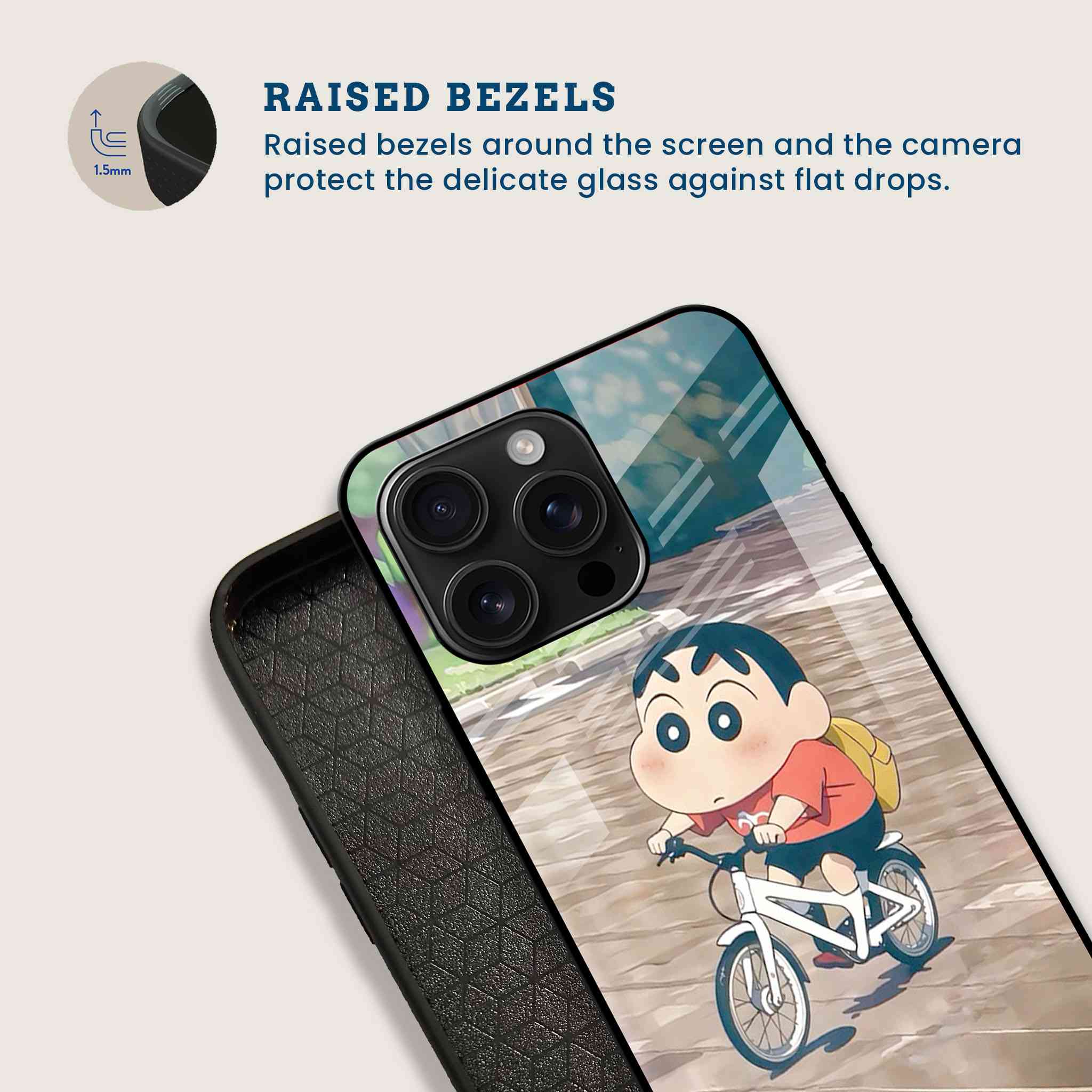 Shinchan The Rider Mobile Back Cover Bezel Image