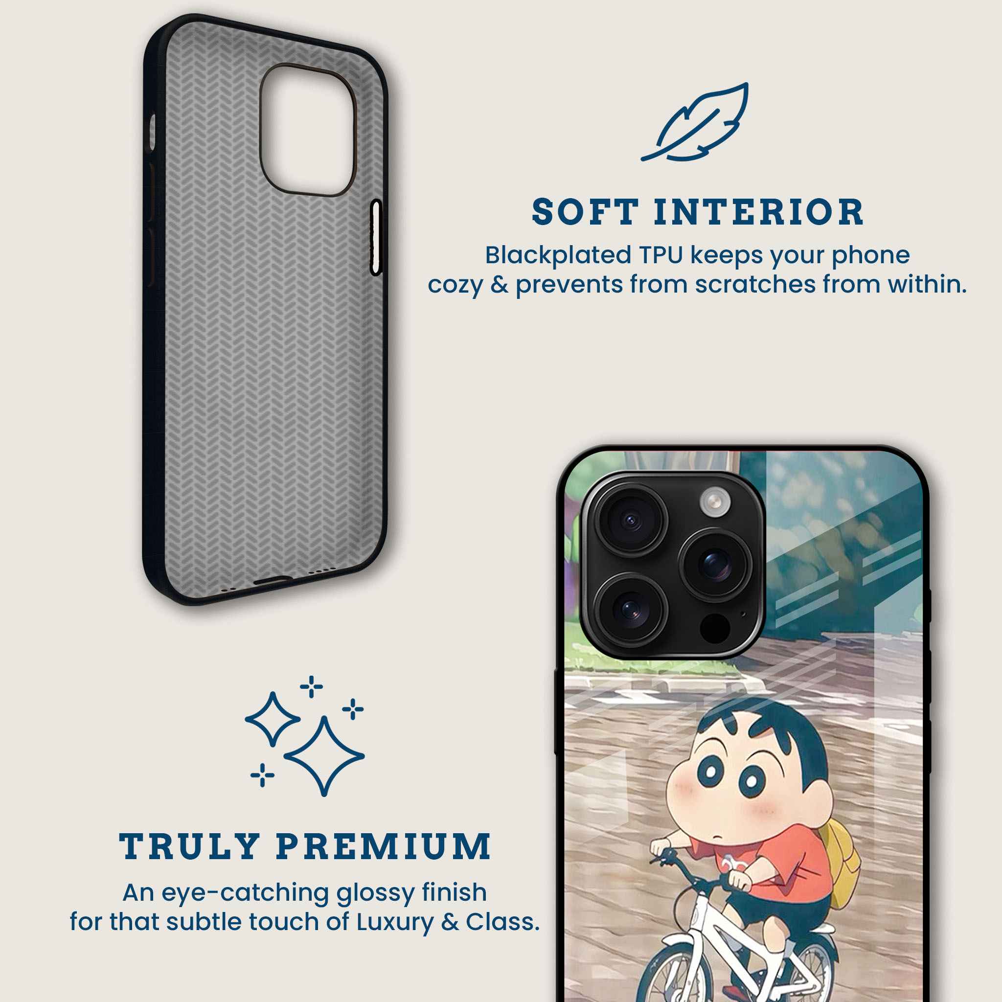 Shinchan The Rider Mobile Back Cover Brand Image