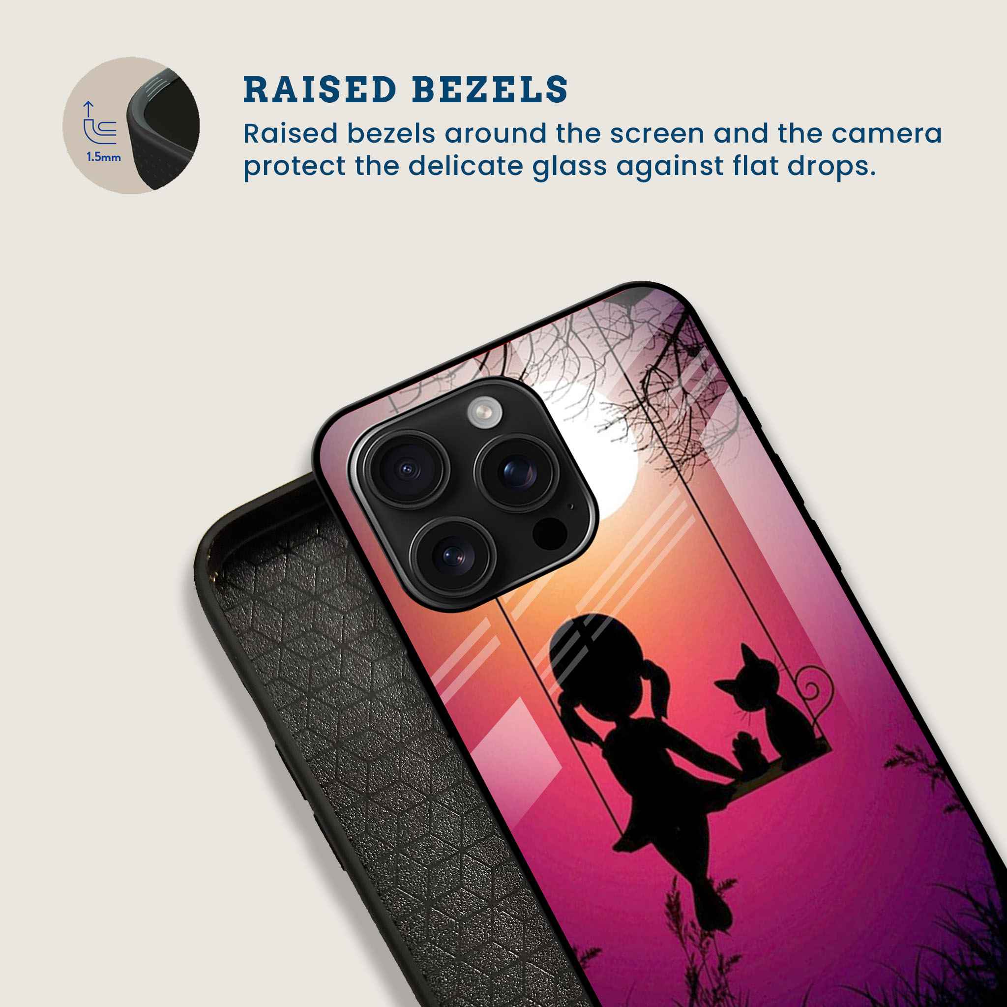 Silhouette Night Mobile Back Cover Bezel Image