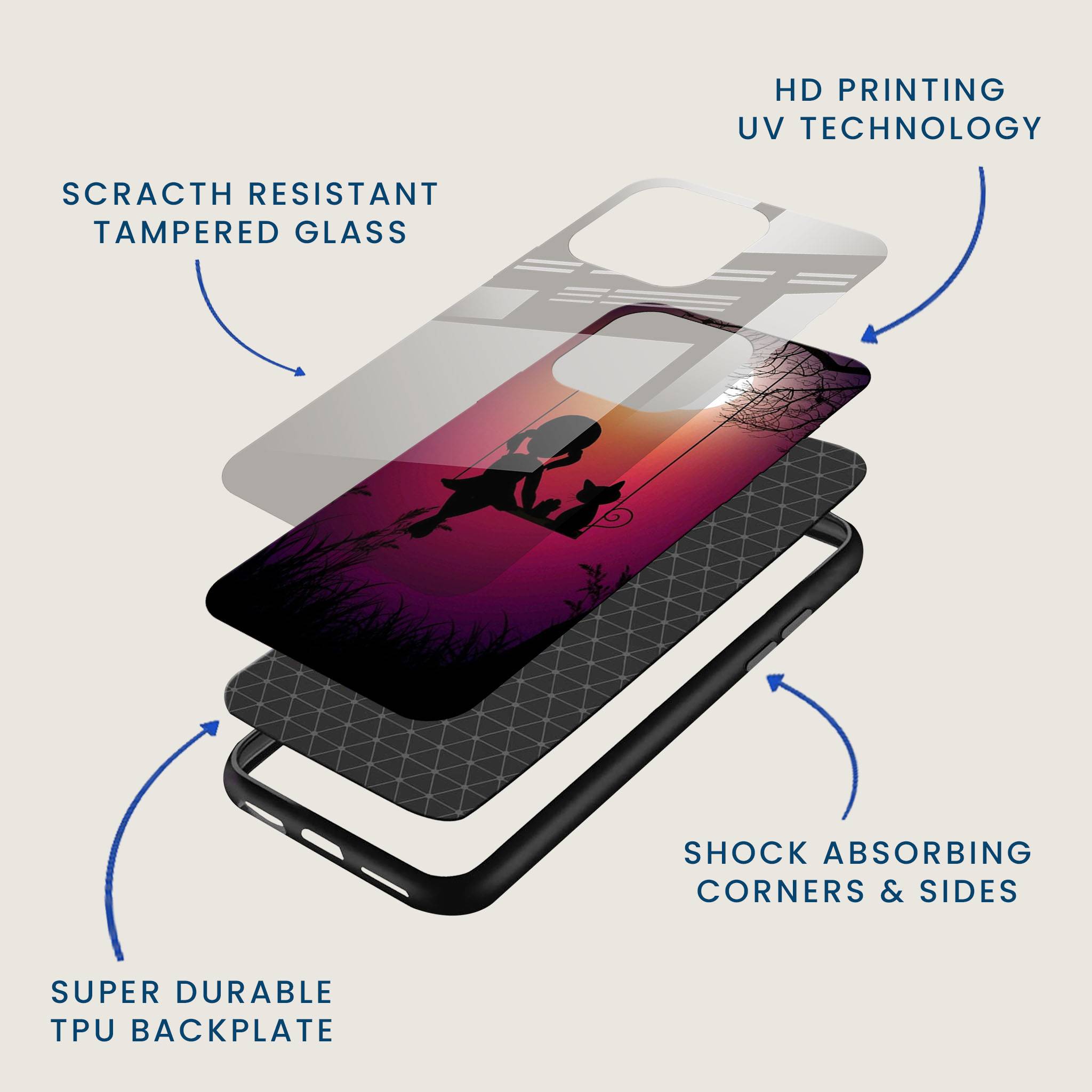 Silhouette Night Mobile Back Cover Layer Image