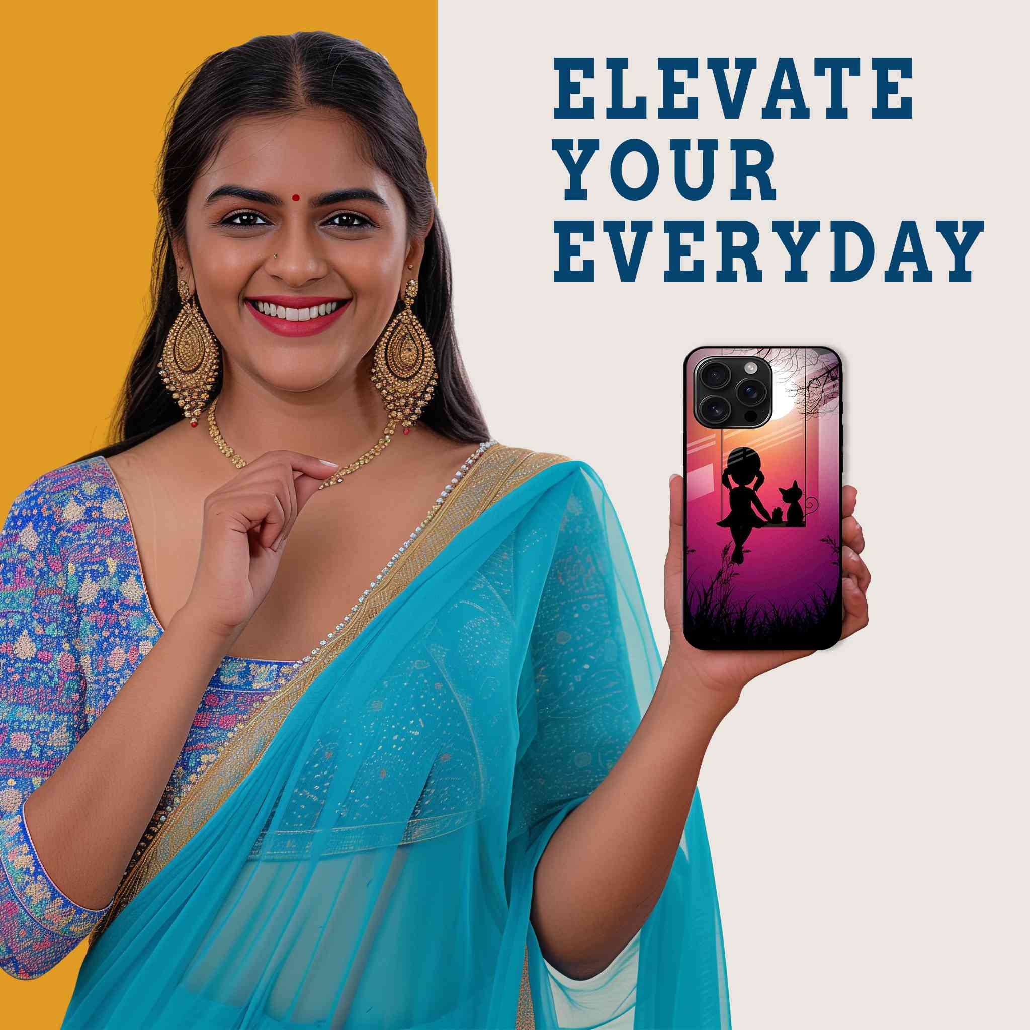 Silhouette Night Mobile Back Cover Woman Image
