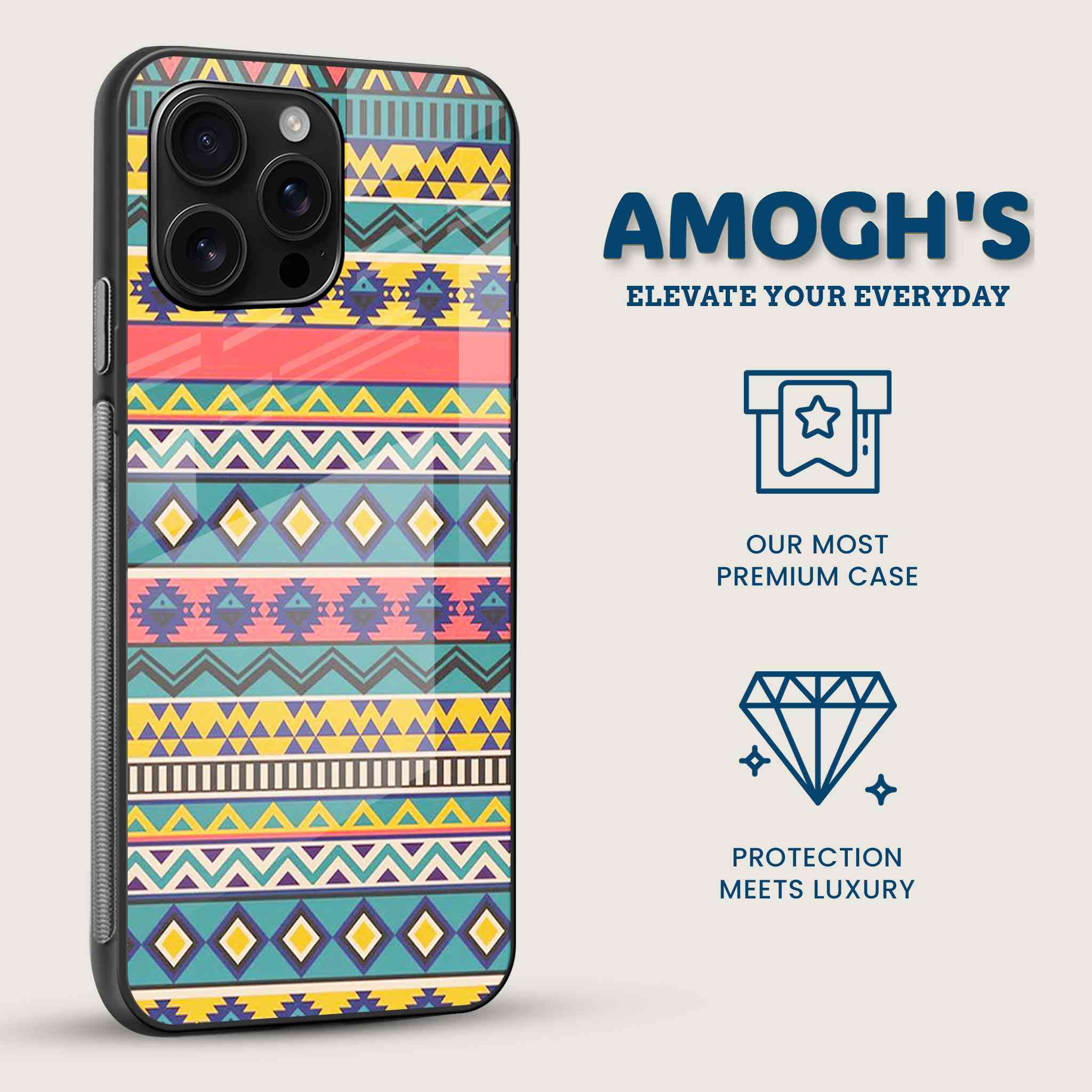 Southwest Sunset Aztec Design Mobile Back Cover Side Image