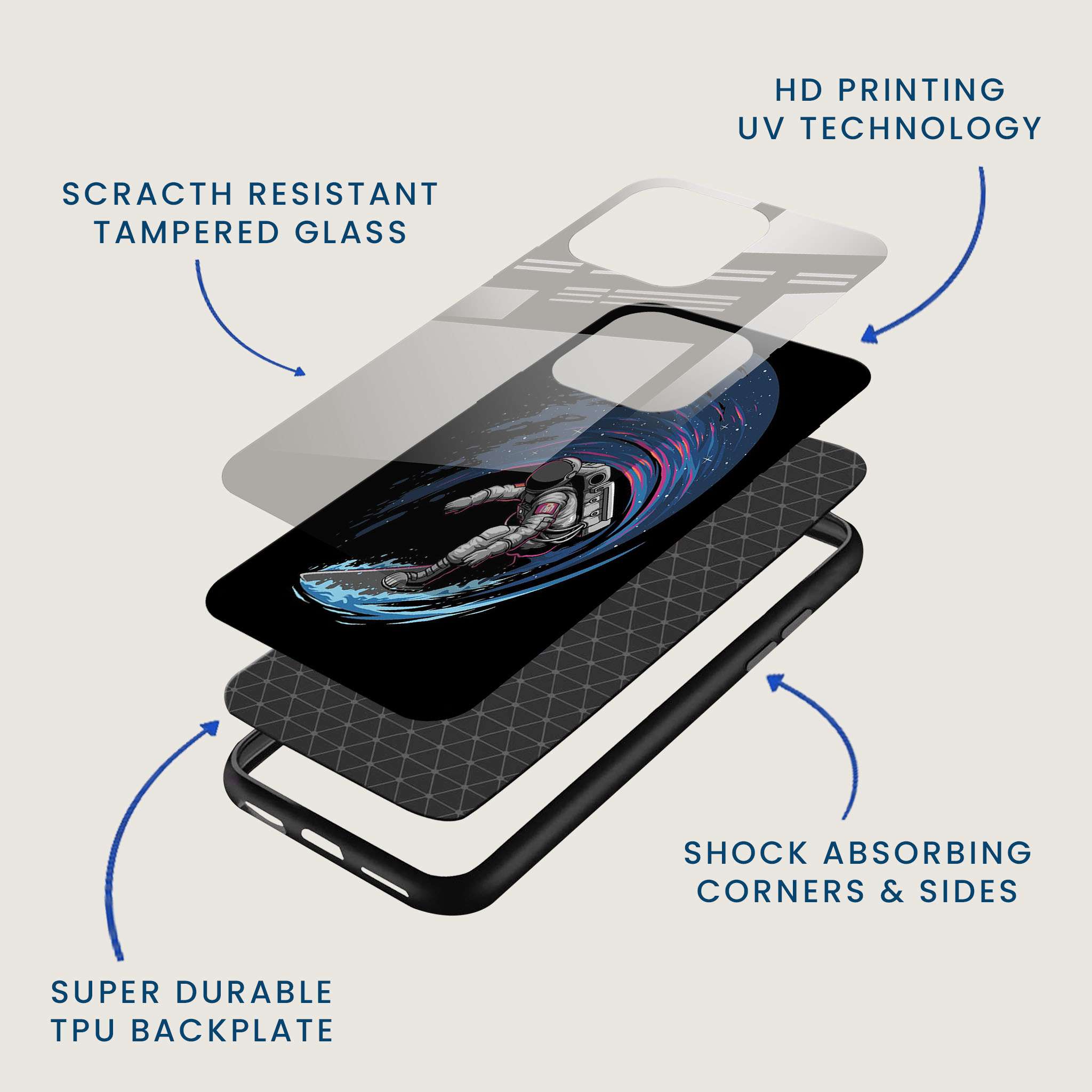 Space Surfer Mobile Back Cover Layer Image