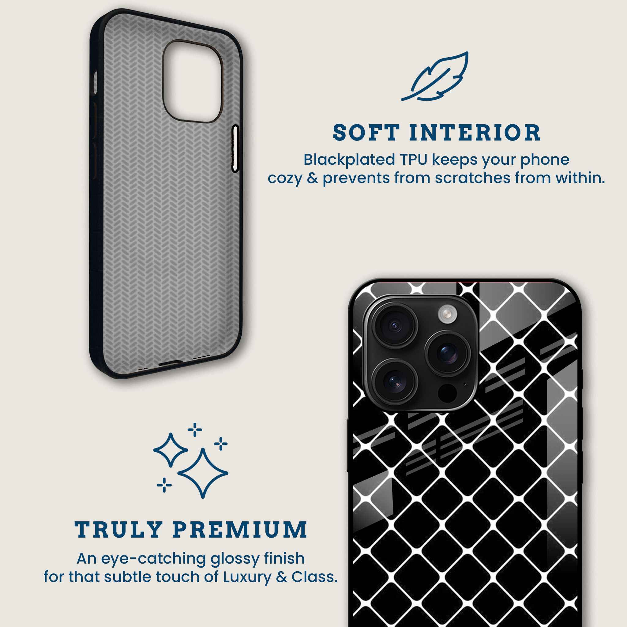 Squared Outlines Mobile Back Cover Brand Image