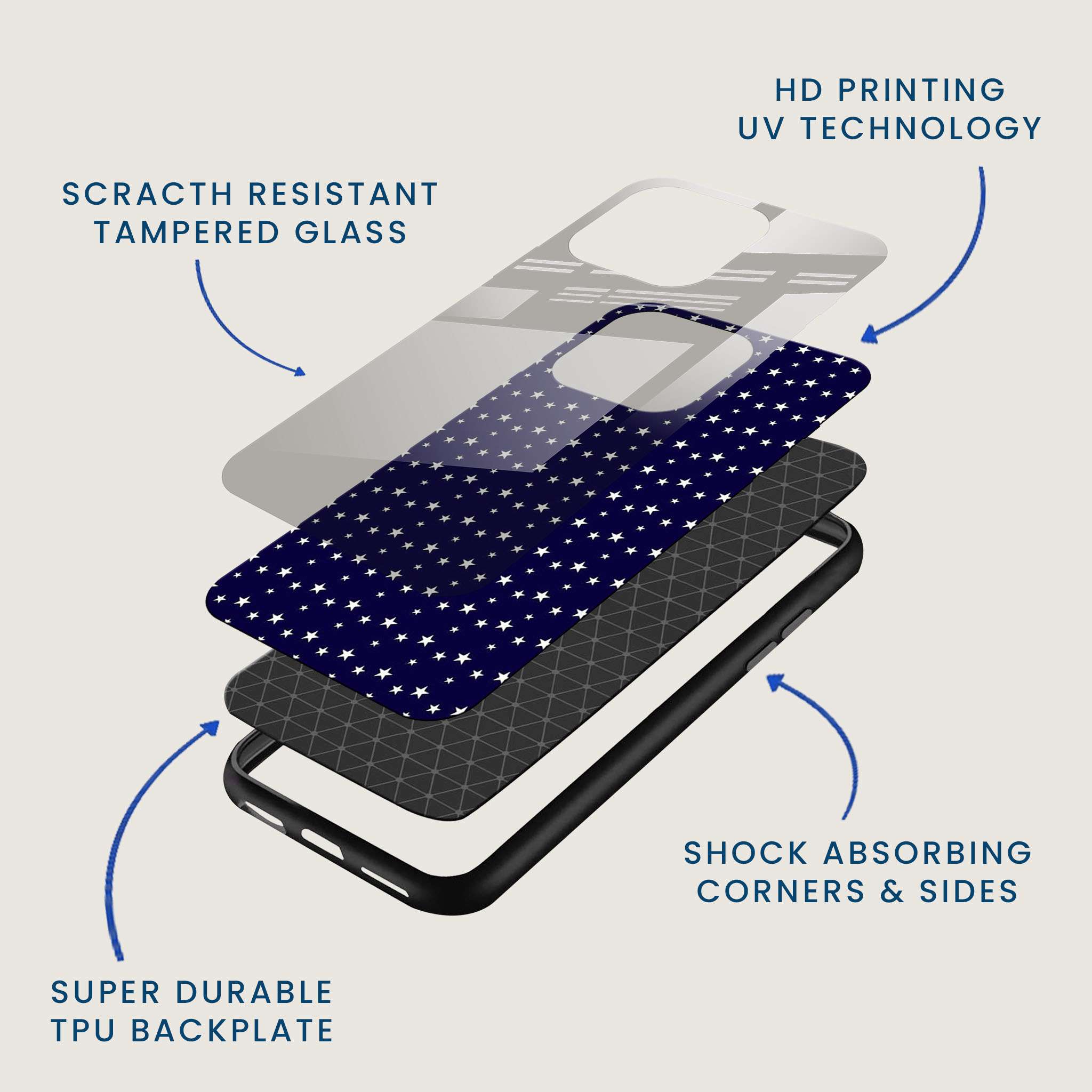 Starry Night Sky Mobile Back Cover Layer Image