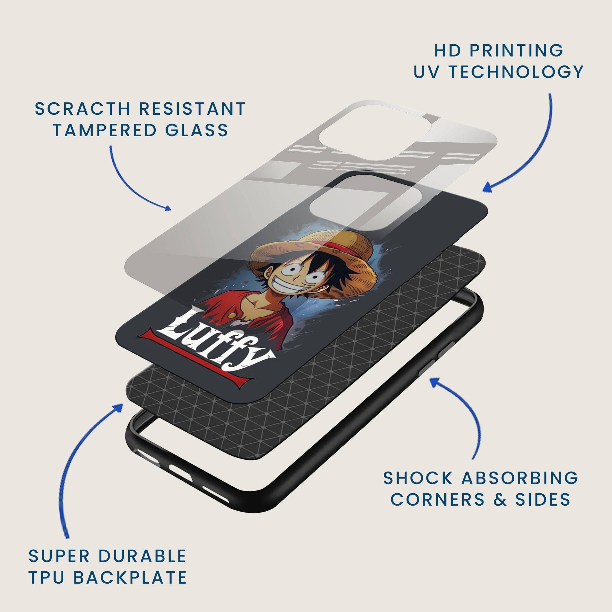 Straw Hat Luffy Mobile Back Cover Layer Image