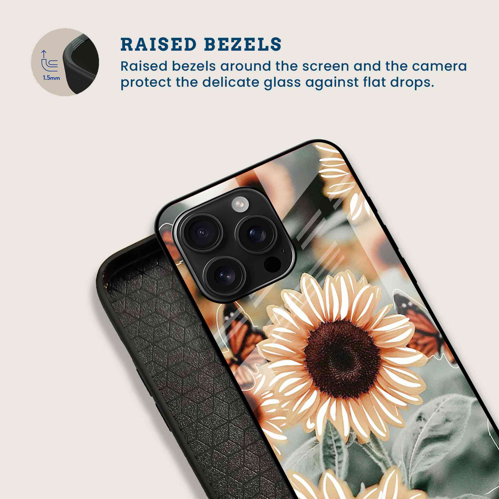 Sunflower Mobile Back Cover Bezel Image