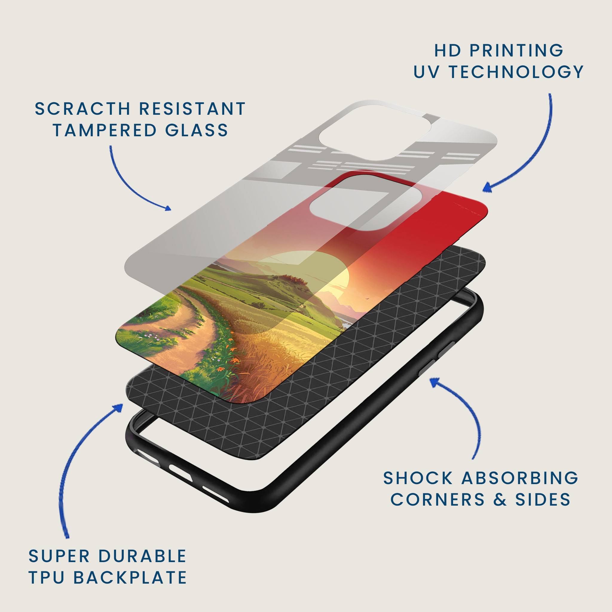 Sunset Landscape Mobile Back Cover Layer Image