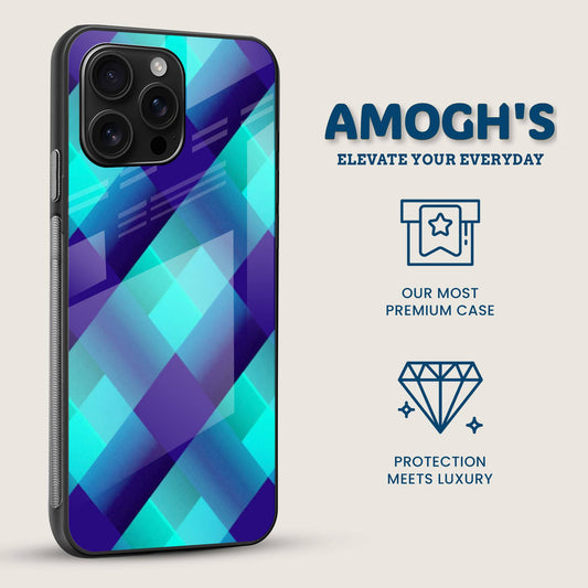 Teal Diamond Mobile Back Cover Side Image
