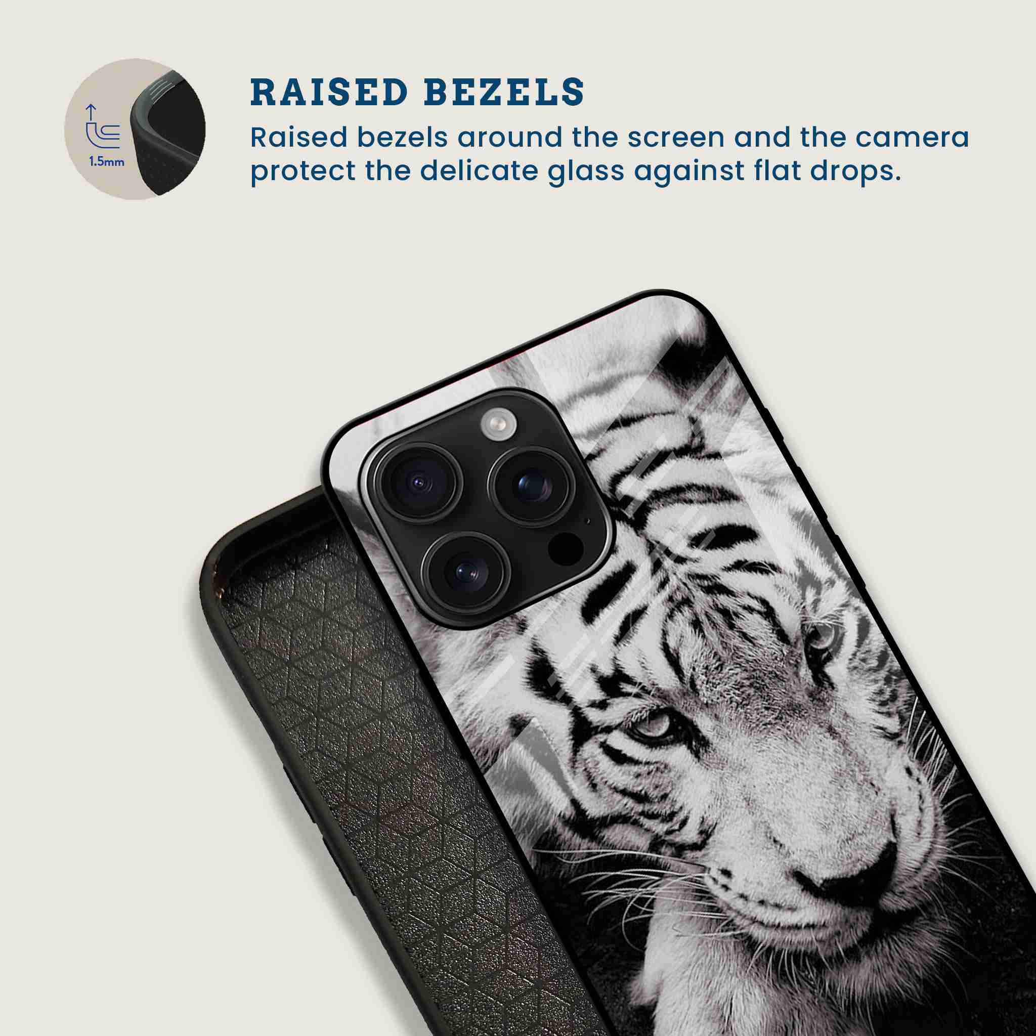 Tiger Gaze Mobile Back Cover Bezel Image