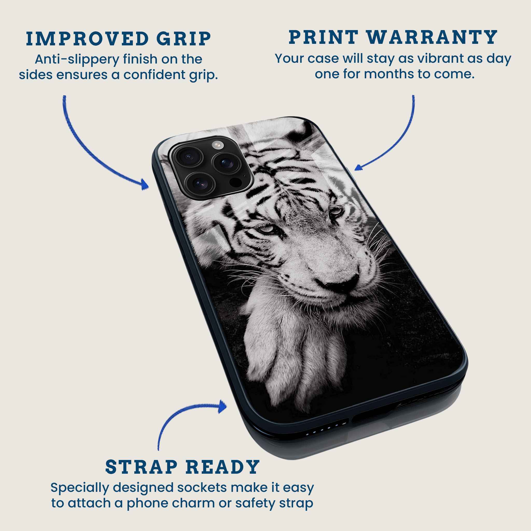 Tiger Gaze Mobile Back Cover Feature Image