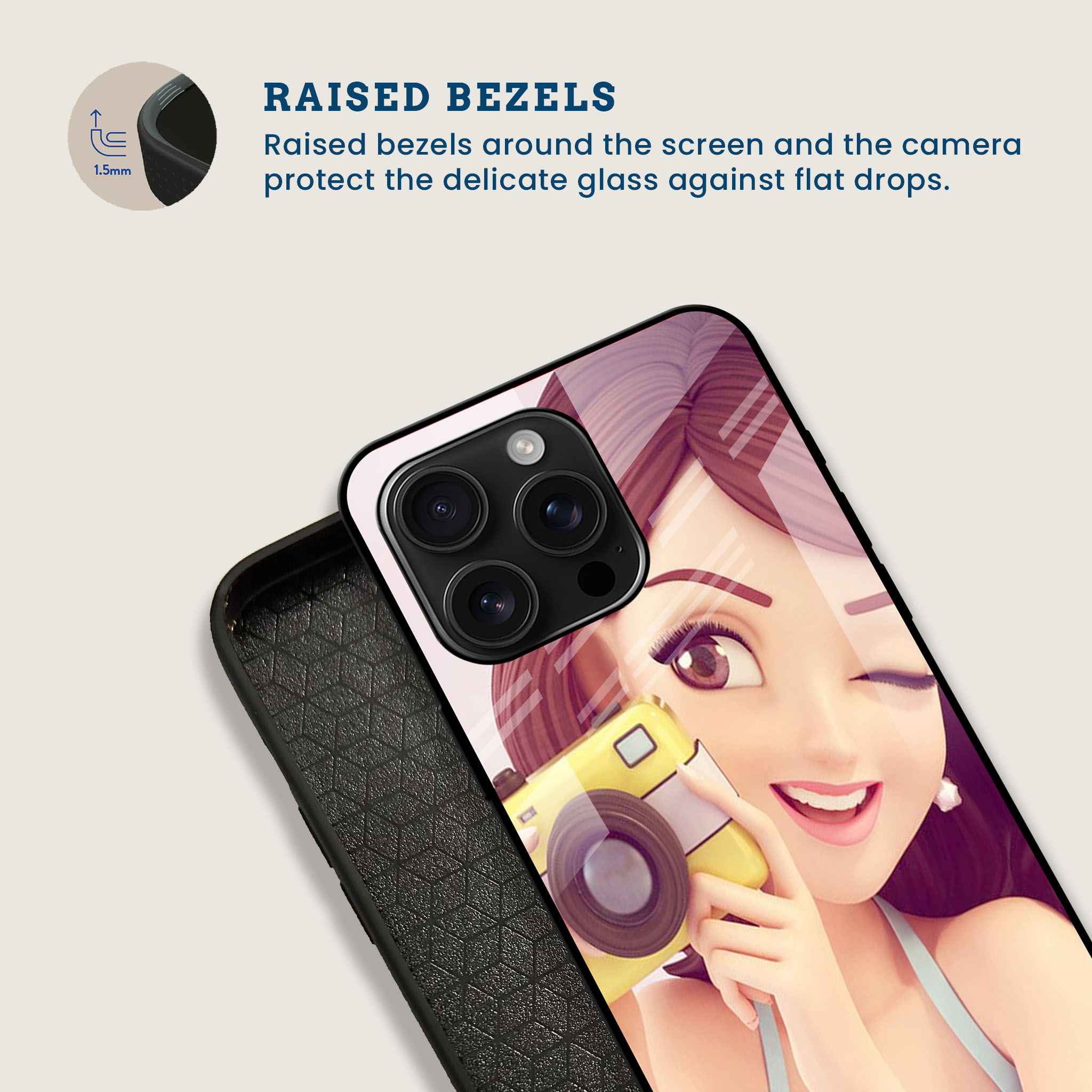 Toon Girl Mobile Back Cover Bezel Image