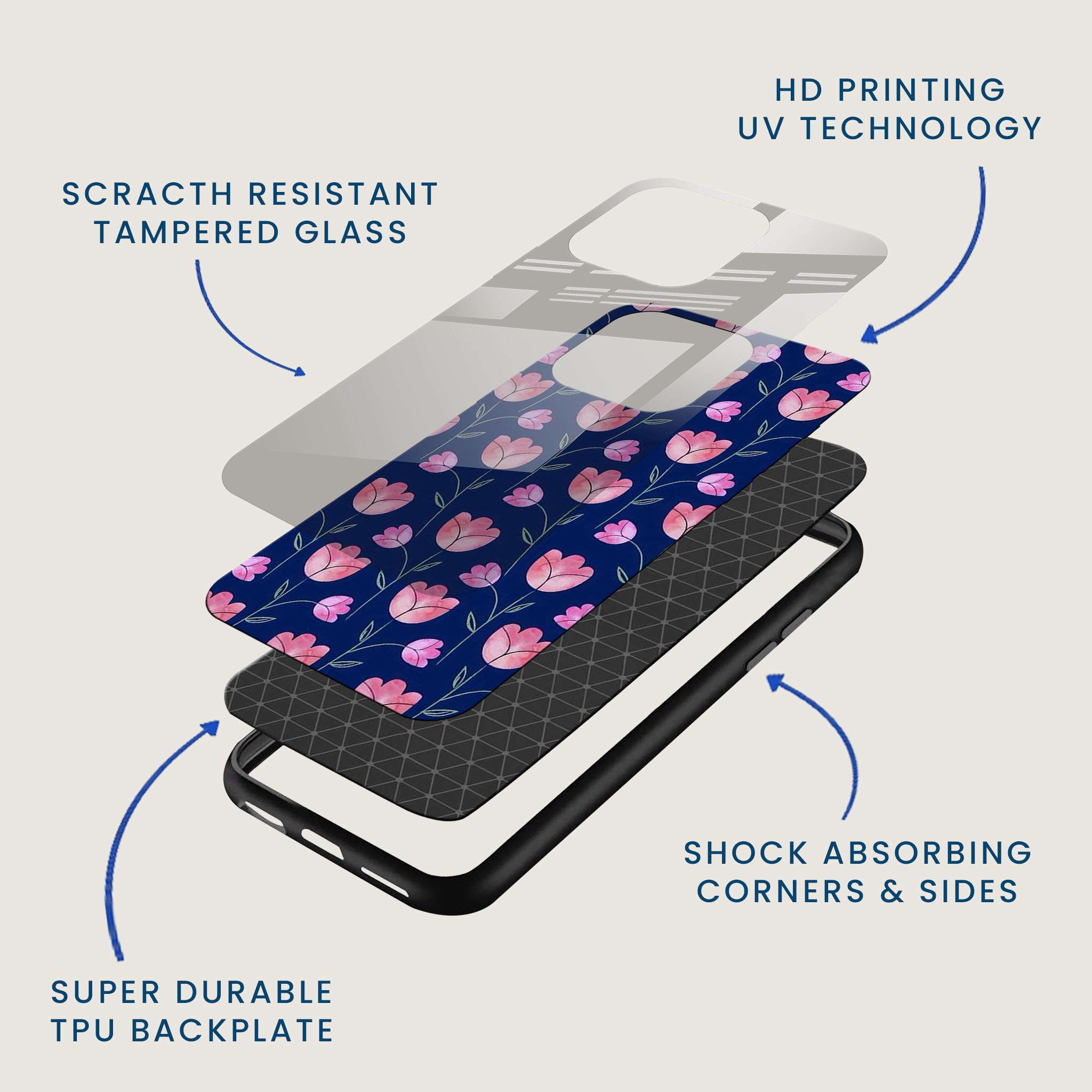 Tulip Garden Mobile Back Cover Layer Image